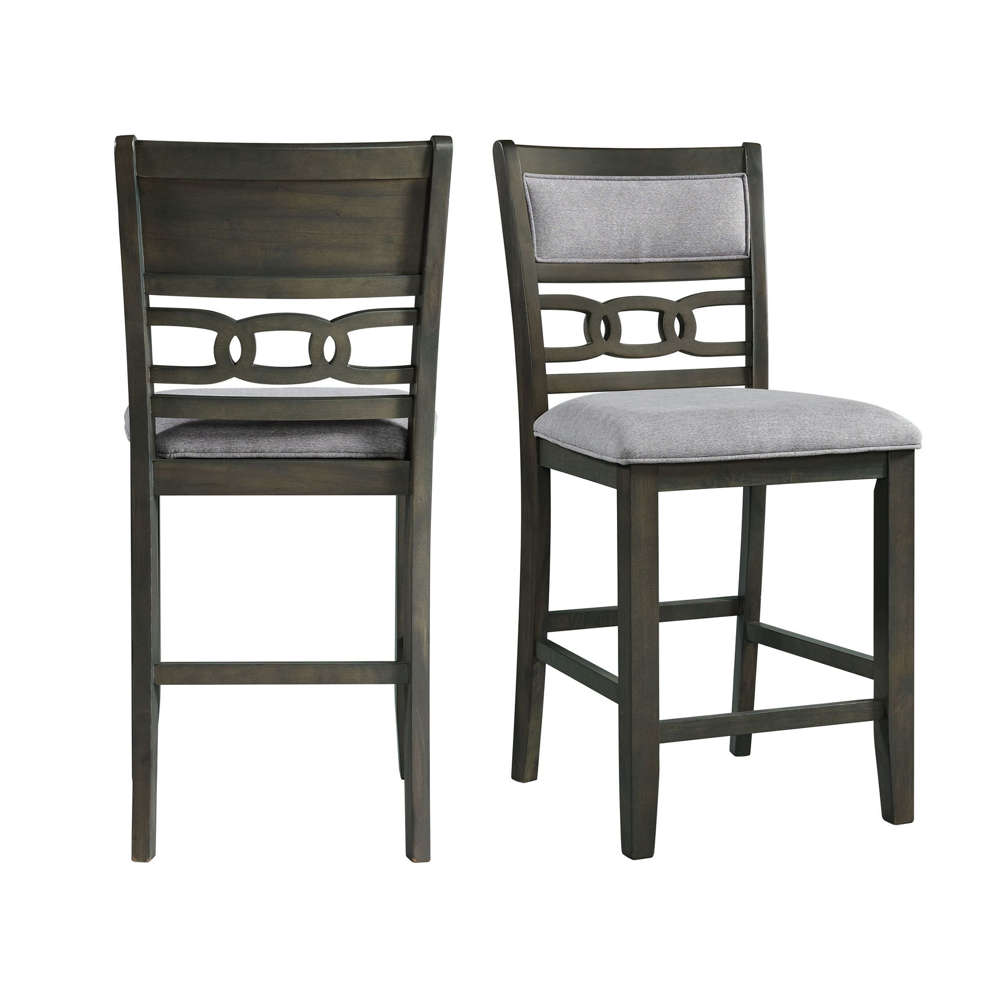 Counter Side Chair With Fabric Cushion (Set of 2)