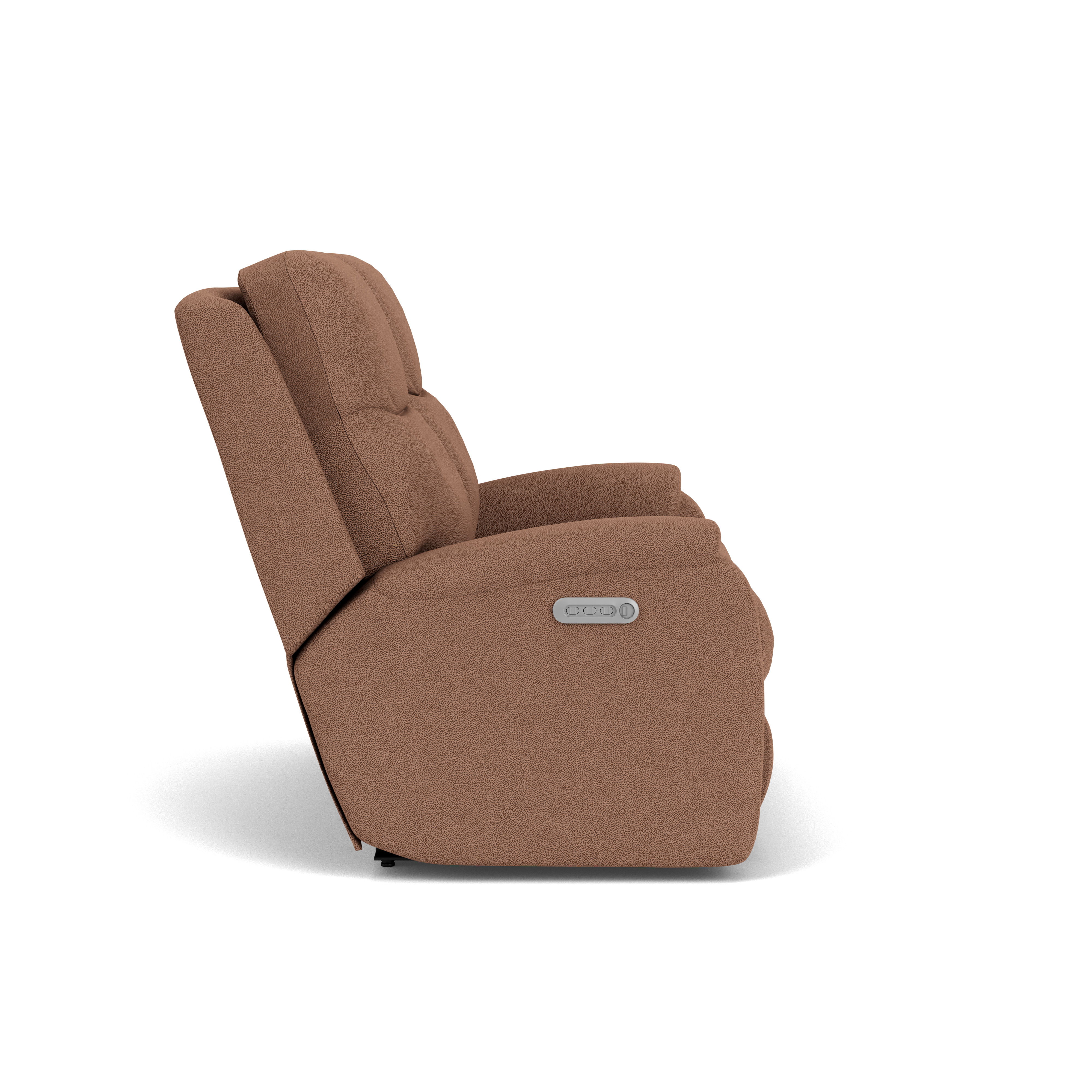 Penn - Transitional Fabric Power Reclining Loveseat With Power Headrests & Lumbar, dark brown, view 5