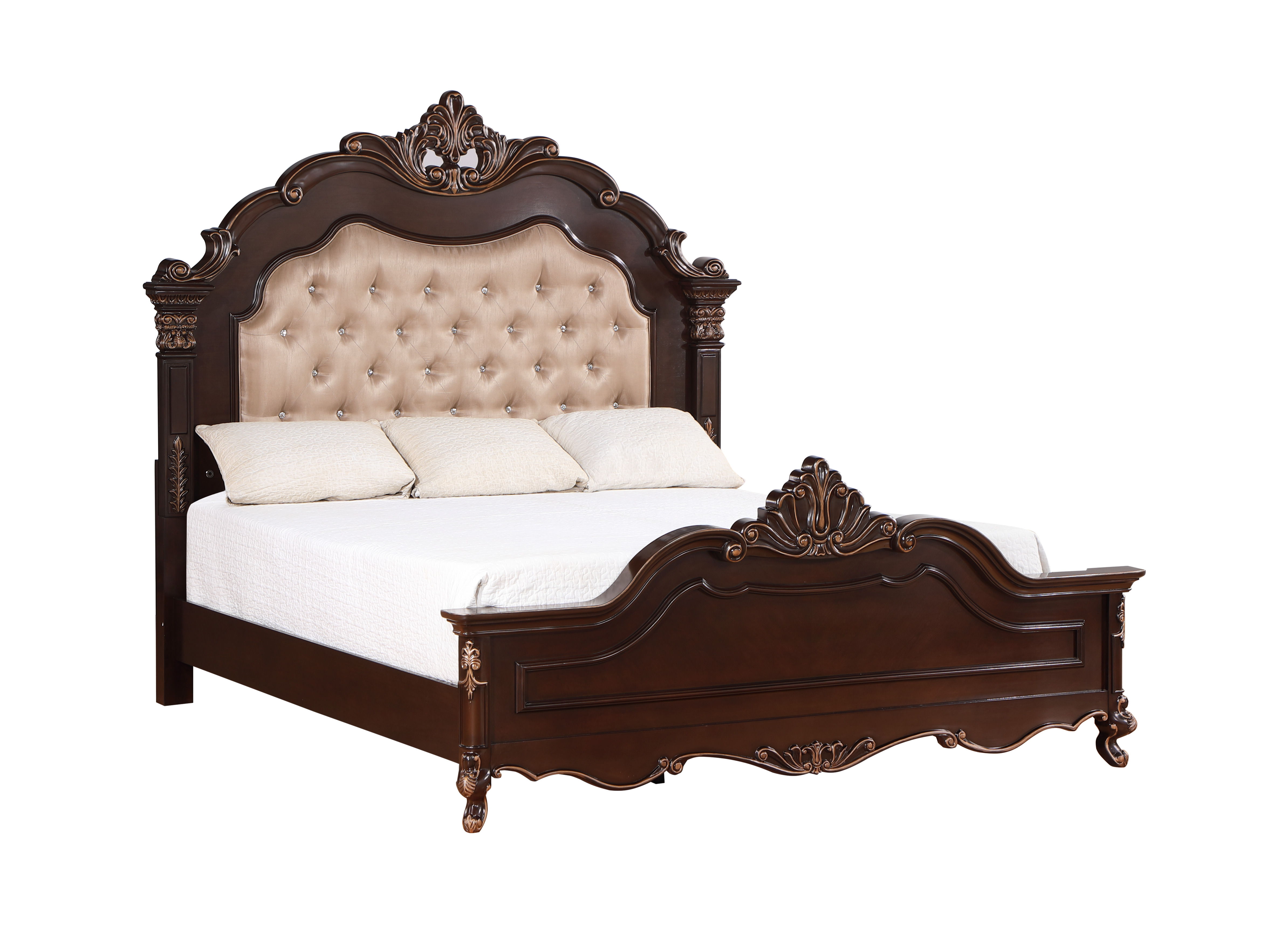 Constantine - 6/6 King Bed - Dark Brown