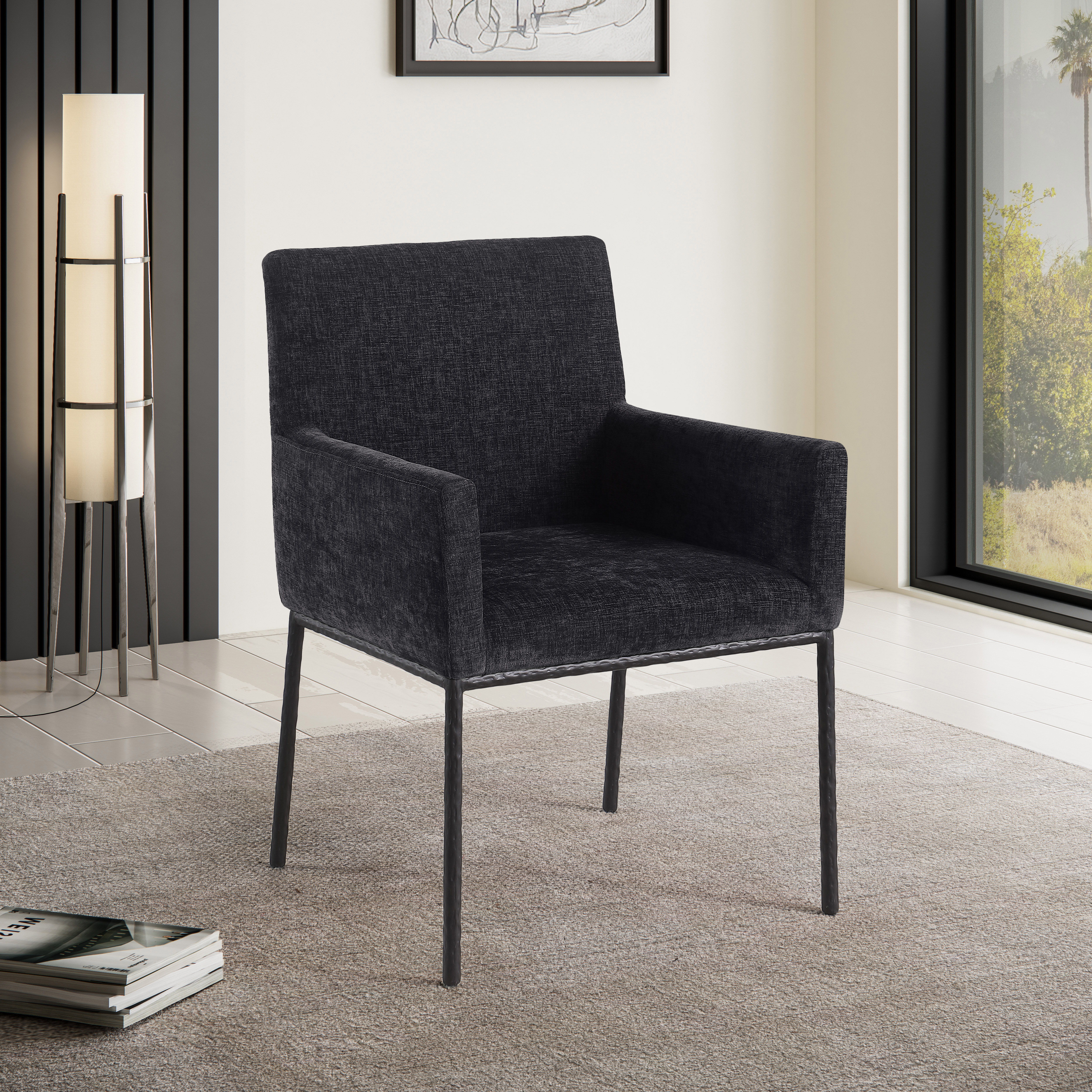Reeves - Dining Chair With Black Legs (Set of 2) - Black