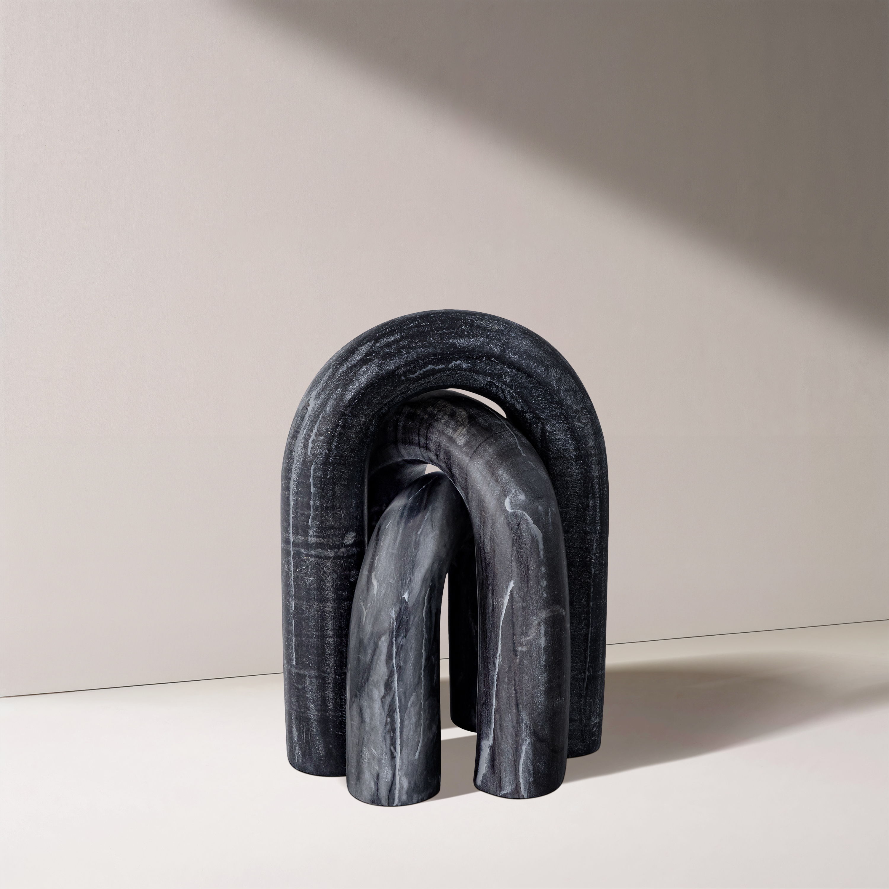 Arco - 3 Piece Marble Decorative Object - Black