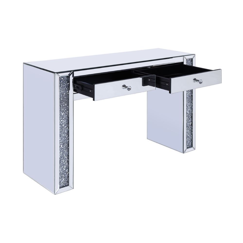 Noralie - Vanity Desk - Faux Diamonds & Mirrored, silver, view 5