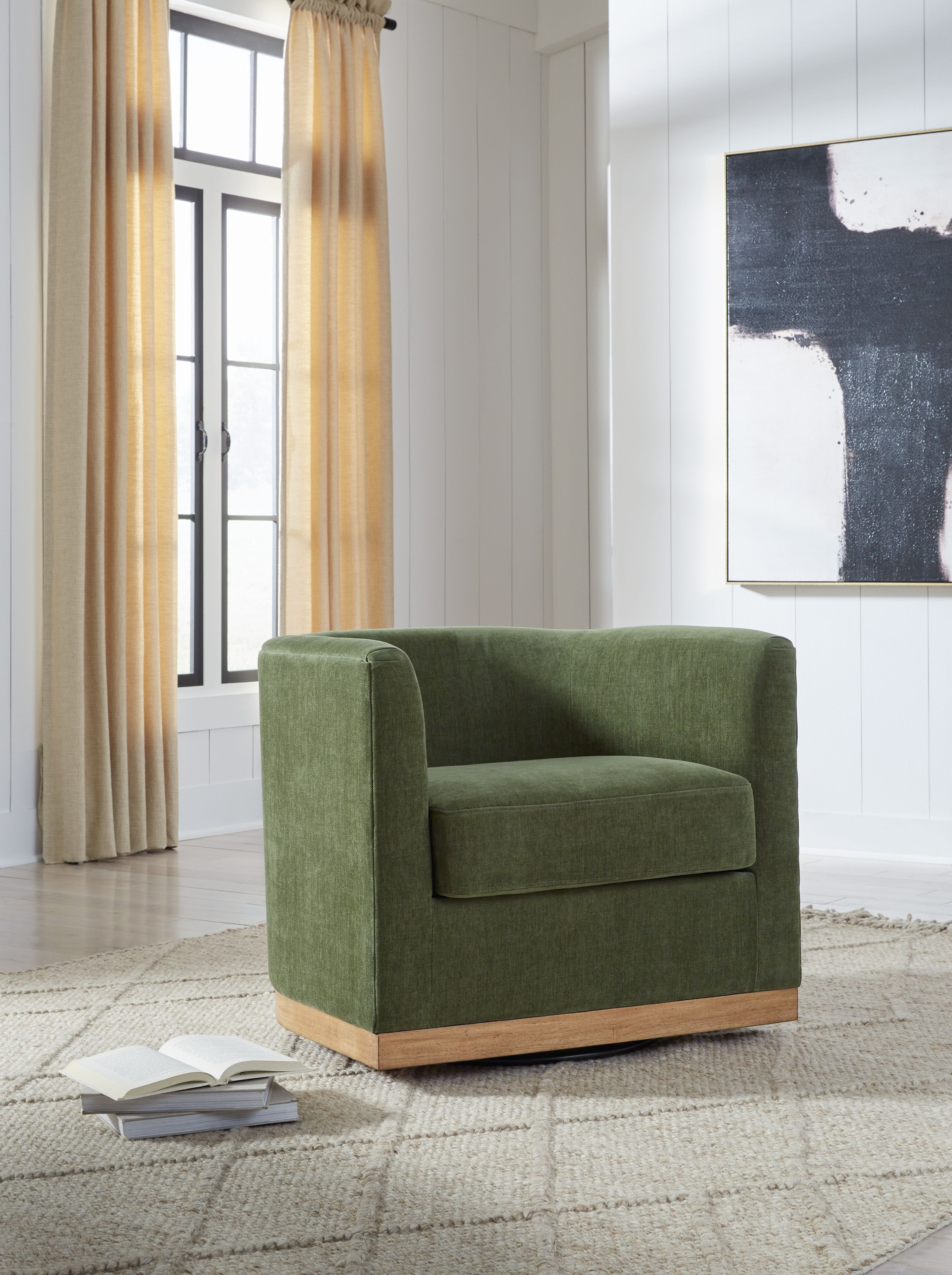 Ashley Furniture Jersonlow - Swivel Chair - Forest Green - Image 2