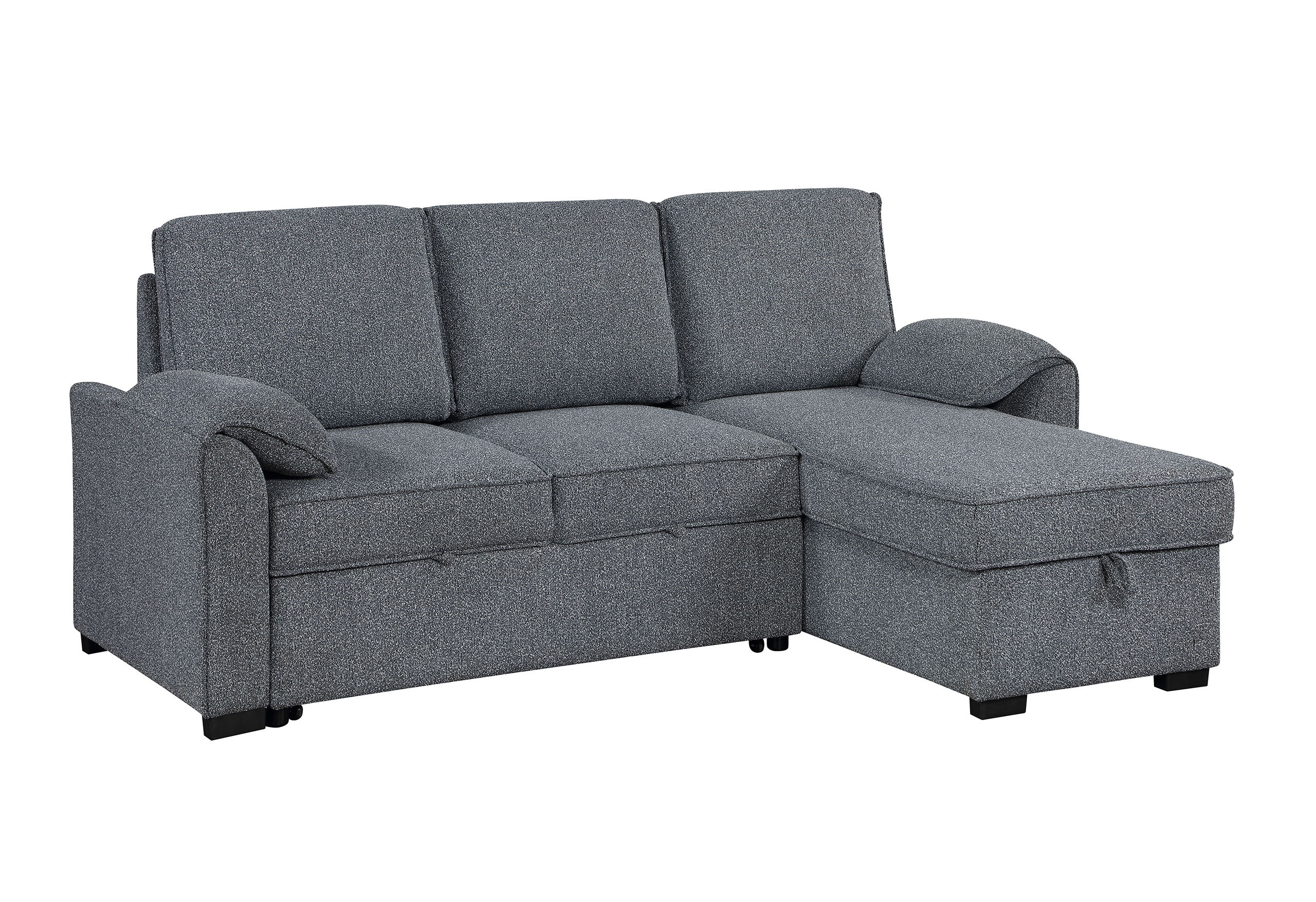 U0808 - Reversible Sofa Bed Chaise With Storage - Dark Gray