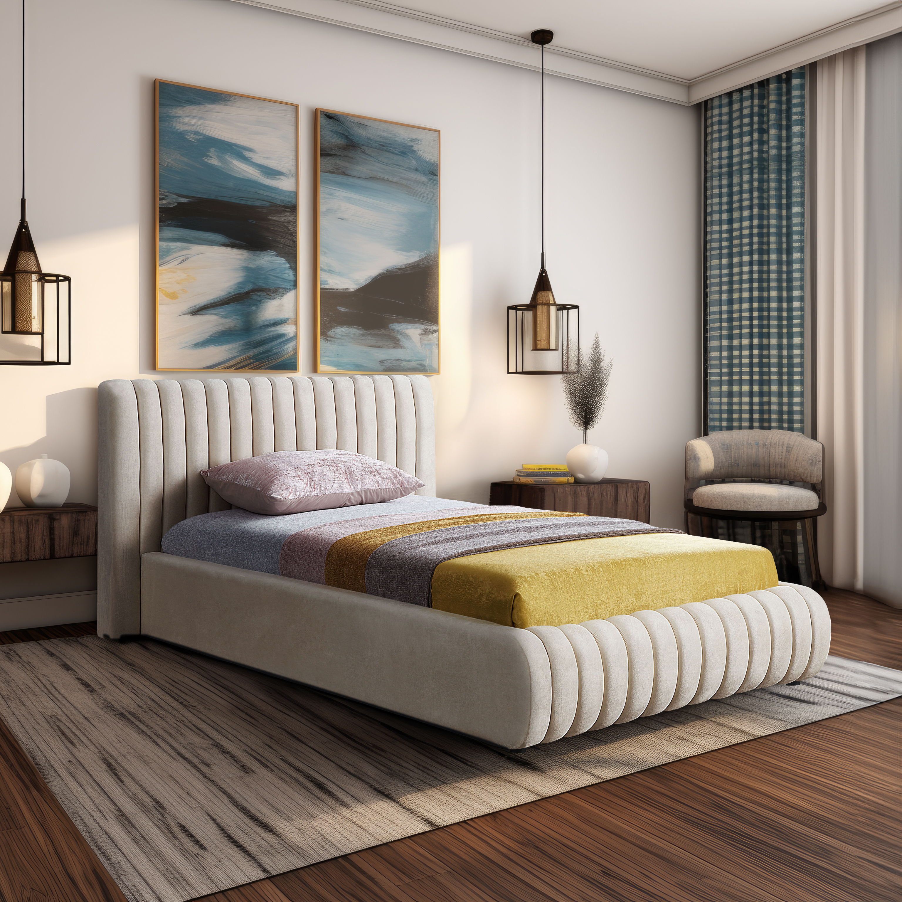 Nico - Twin Bed - Cream