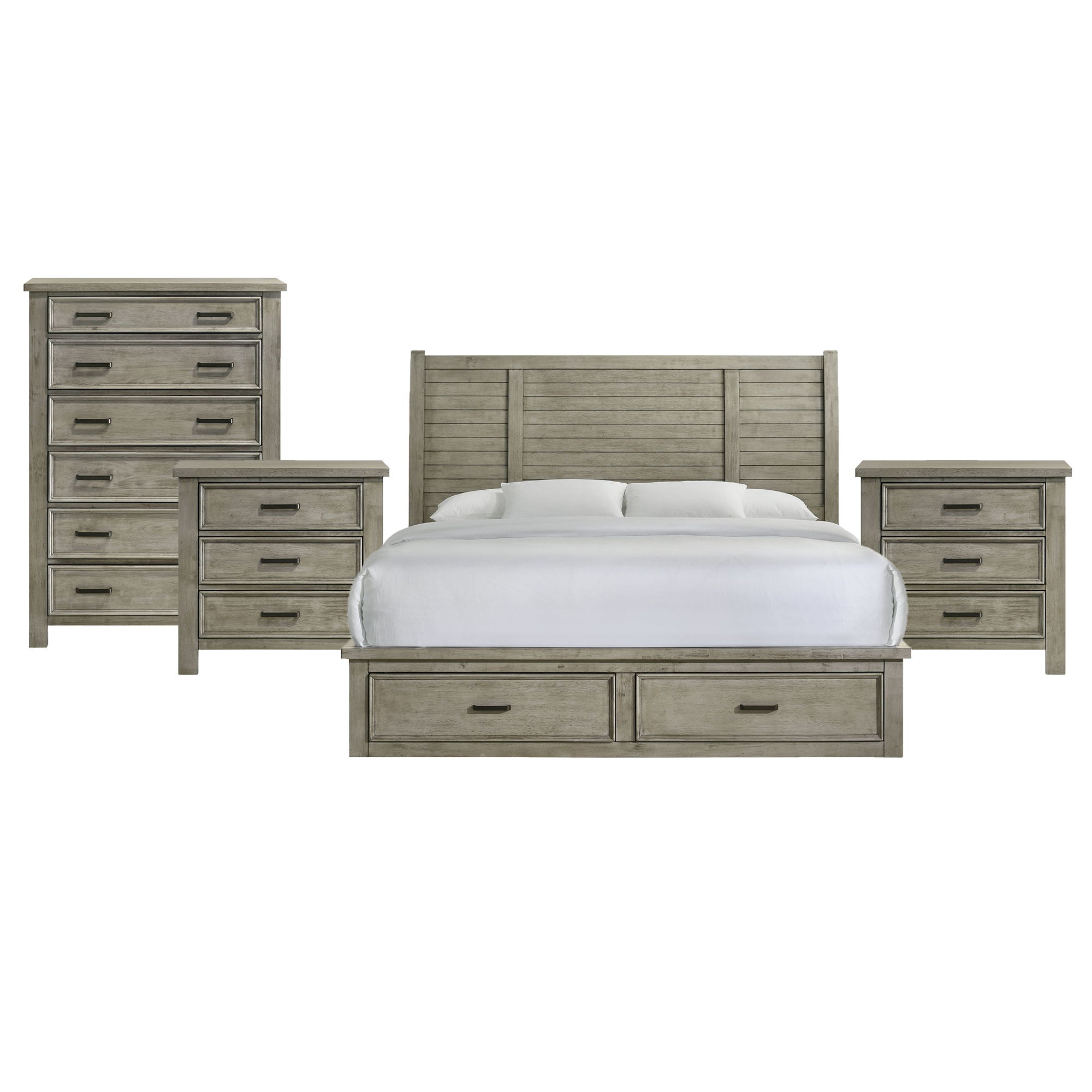King · 4 Pc · Bedroom Set With 2 Nightstands & Chest