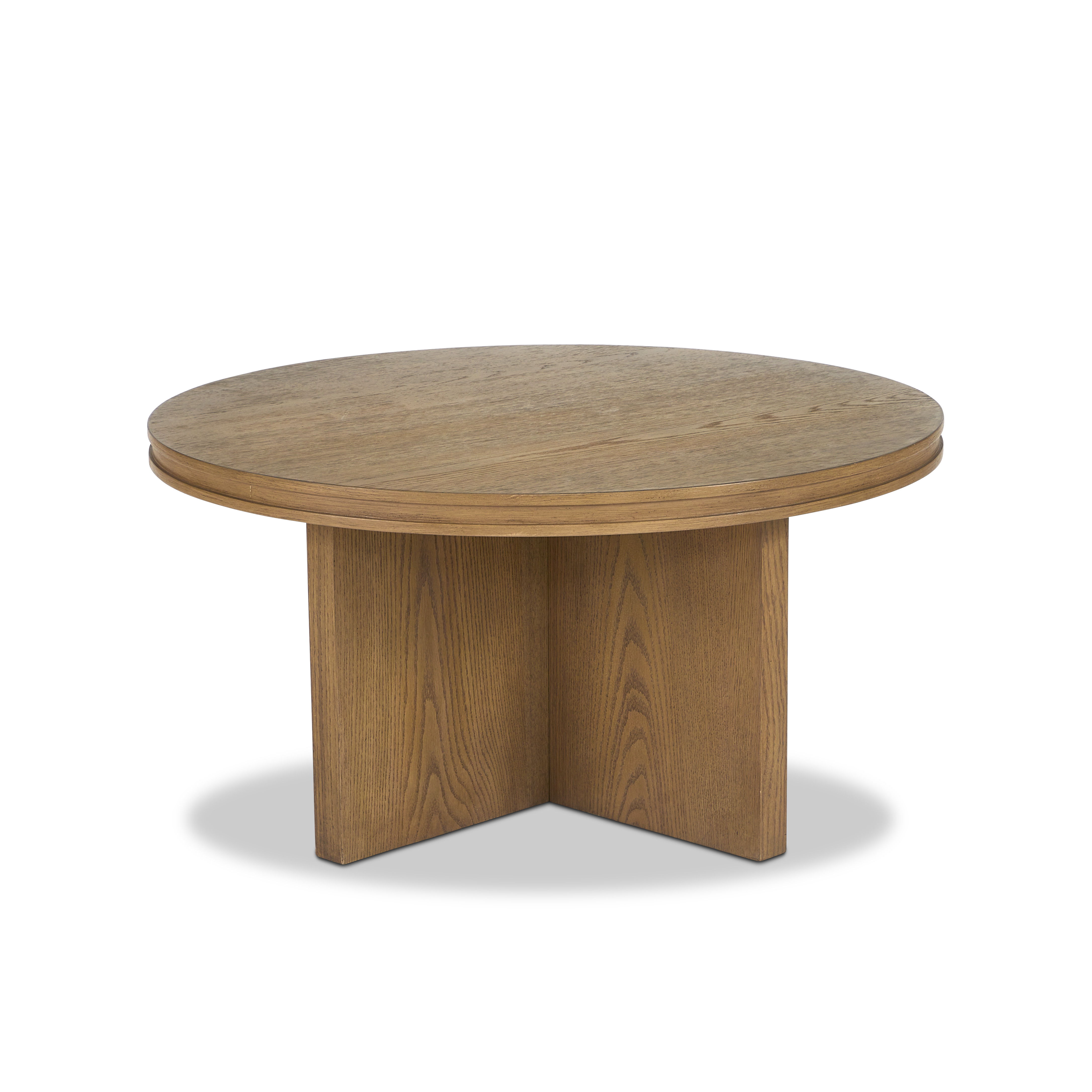 Waterfall - Round Coffee Table - Light Brown, light brown