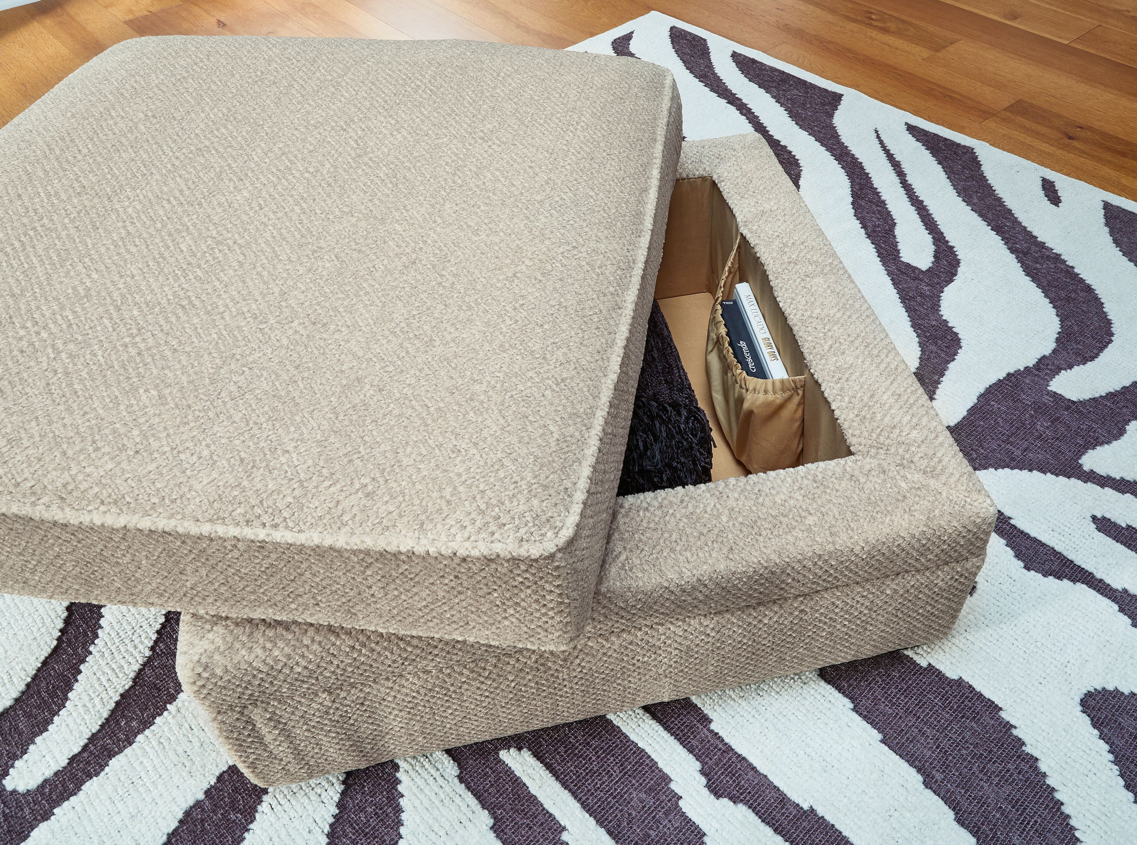 Ashley Furniture Calnita - Ottoman With Storage - Sisal - Image 7