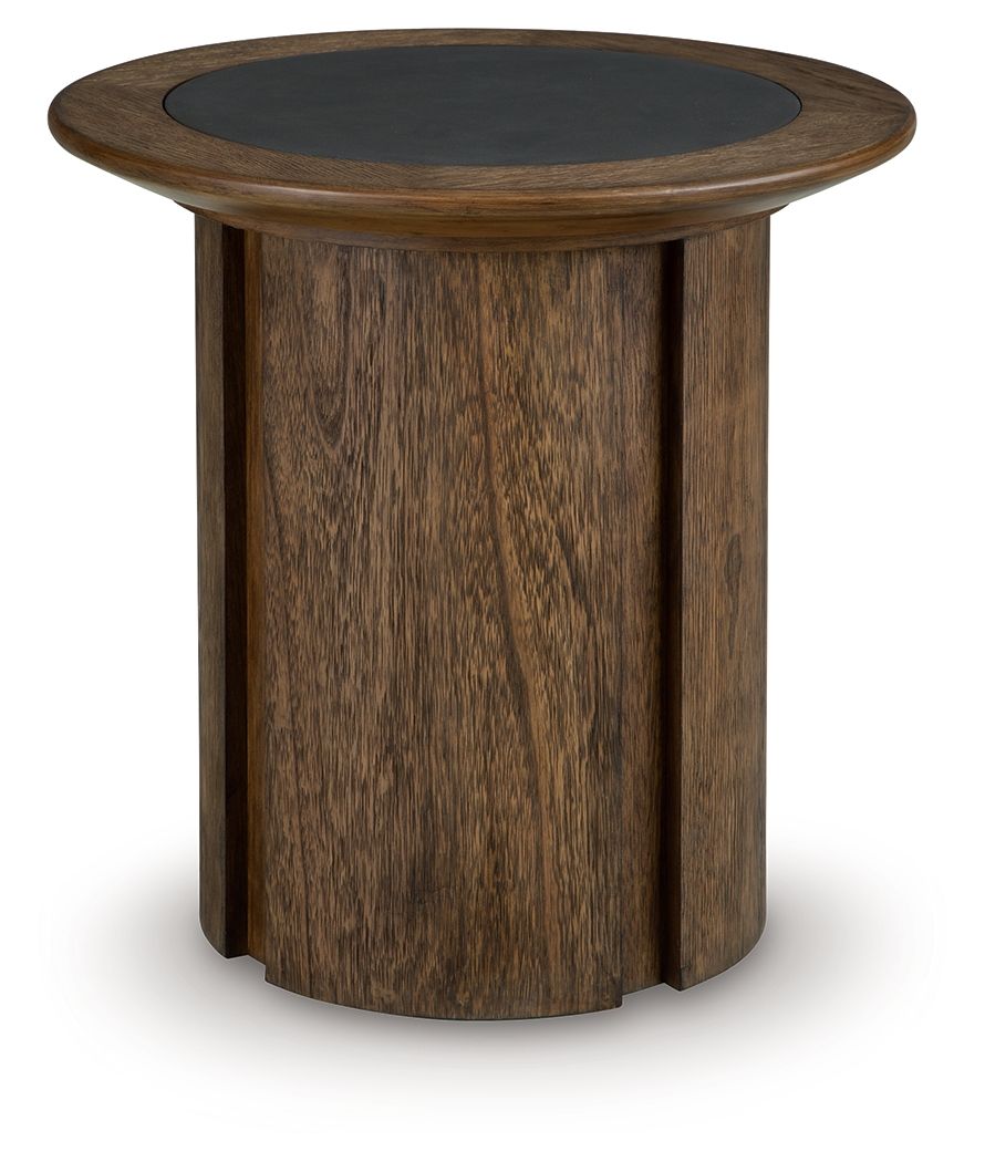 Dontayne - Round End Table - Warm Brown