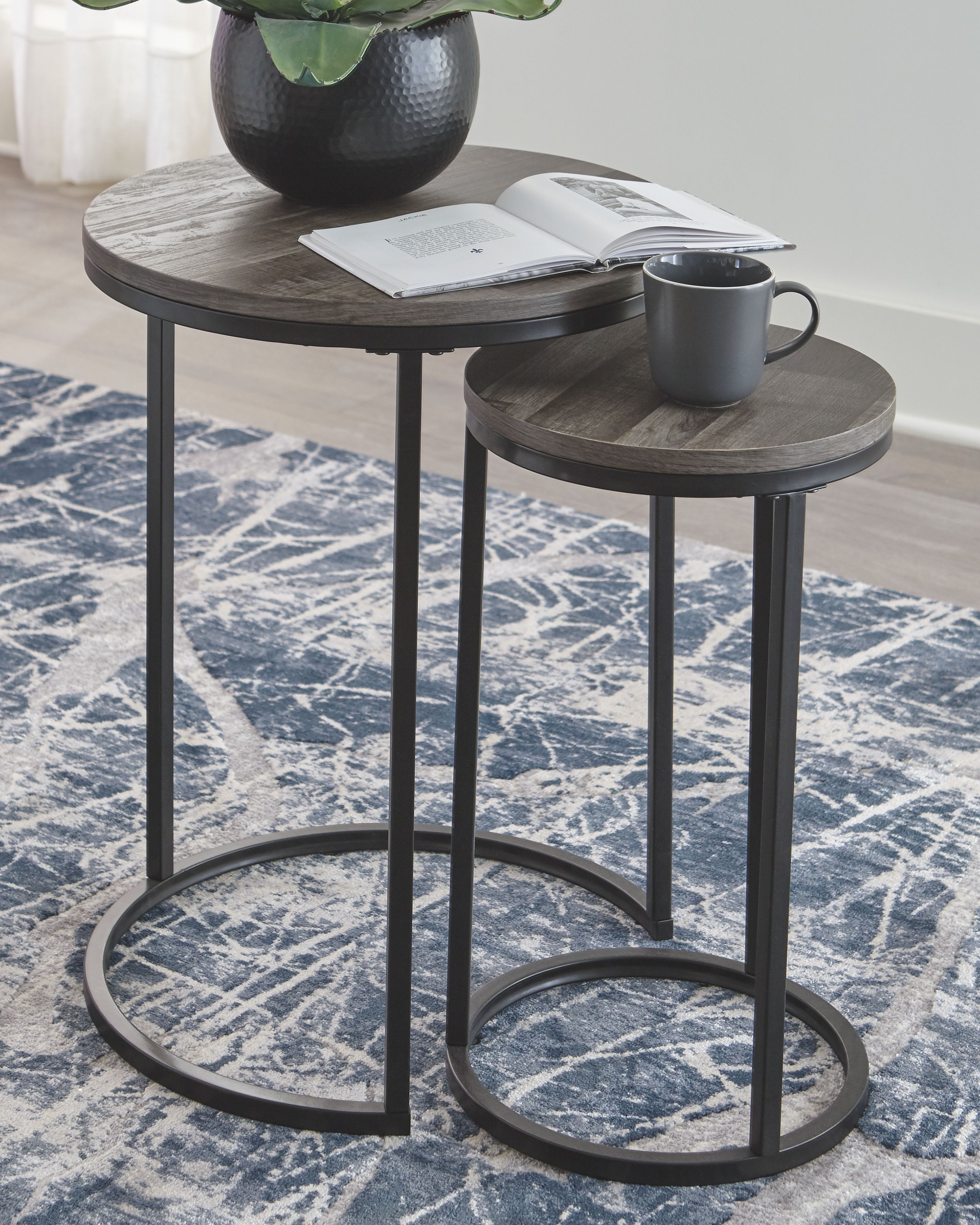Ashley Furniture Briarsboro - Accent Table Set (Set of 2) - Black / Gray - Image 2