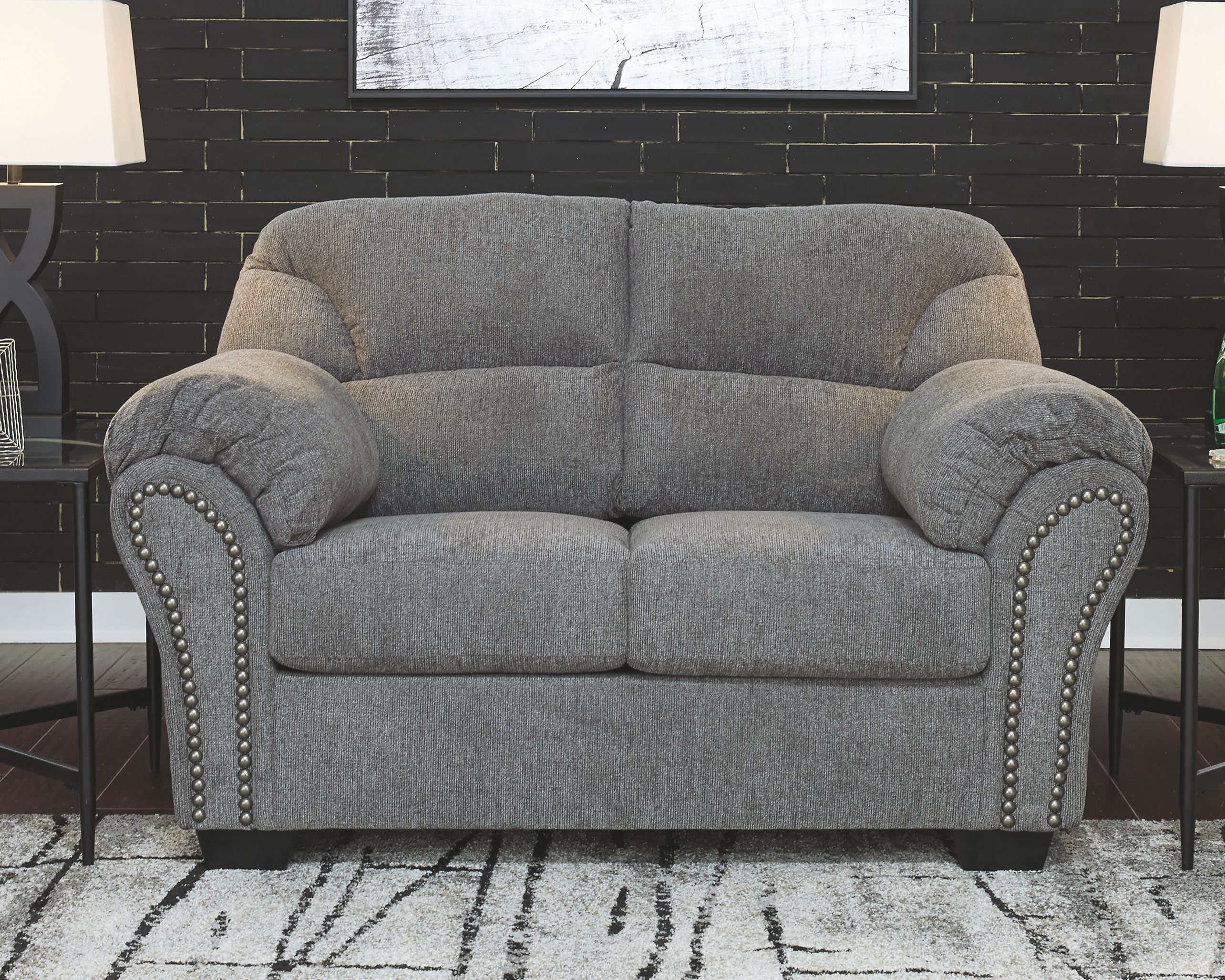 Ashley Furniture Allmaxx - 2 Pc. - Sofa, Loveseat - Pewter - Image 4