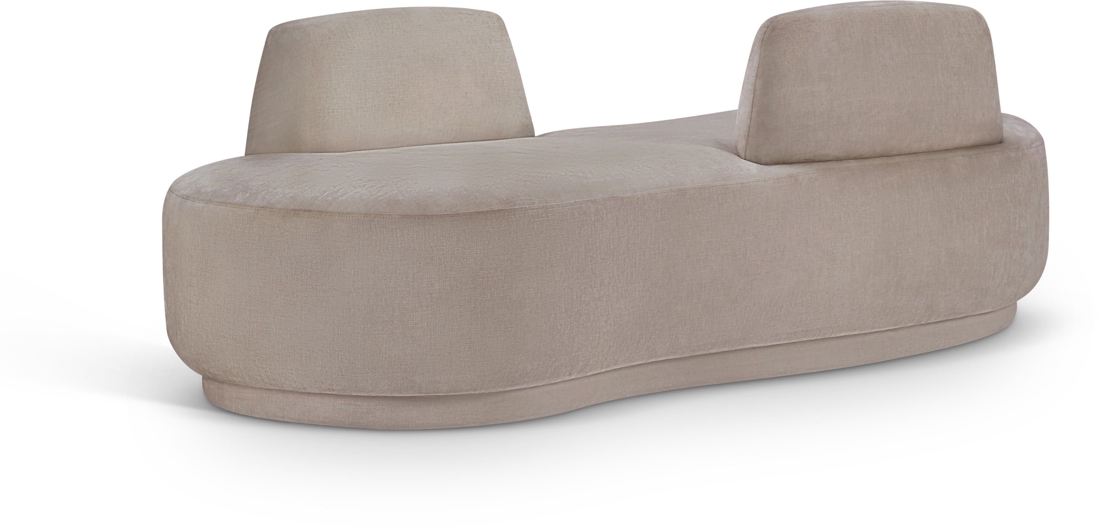 Argyle - Chenille Fabric Chaise / Loveseat - Beige
