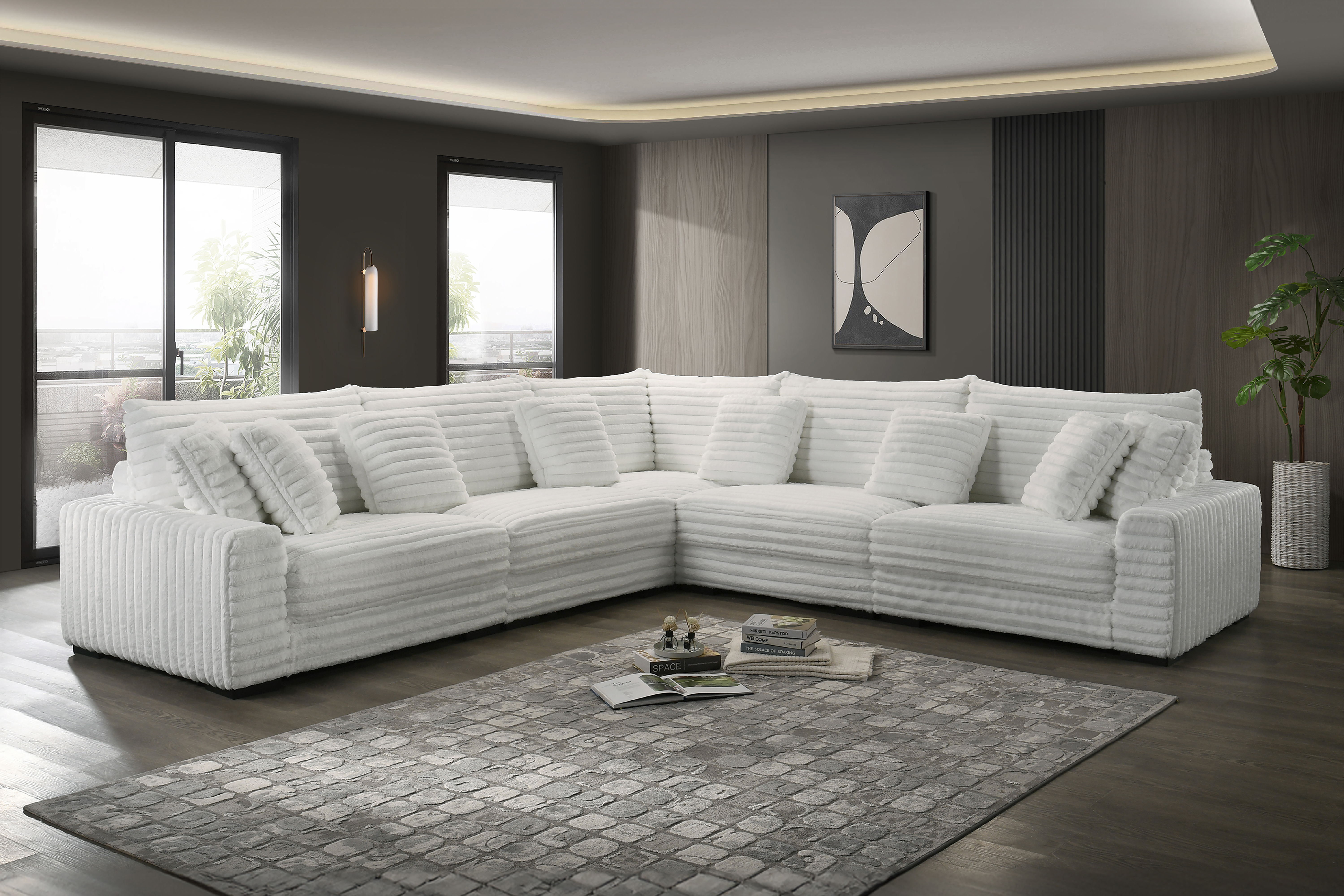 Embrace - 41" Ottoman - White, white, view 4