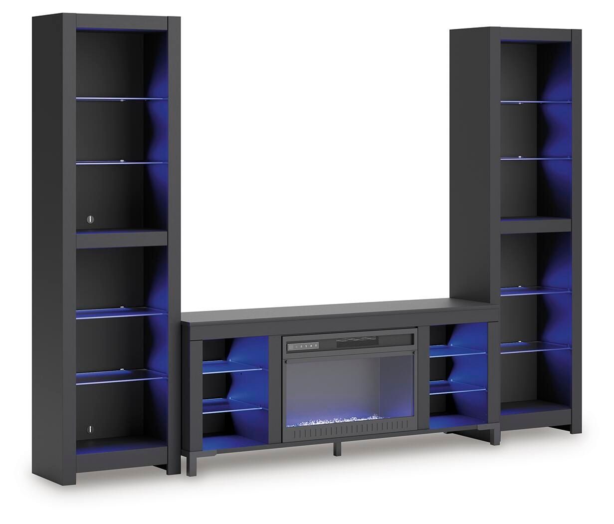 Ashley Furniture Cayberry - 3-Piece Entertainment Center With Electric Fireplace - Black - Image 4