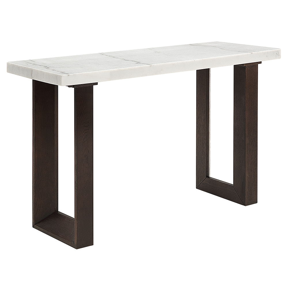 Edwyn - Sofa Table With Marble Top - White Natural Marble Top & Brown, white, view 6