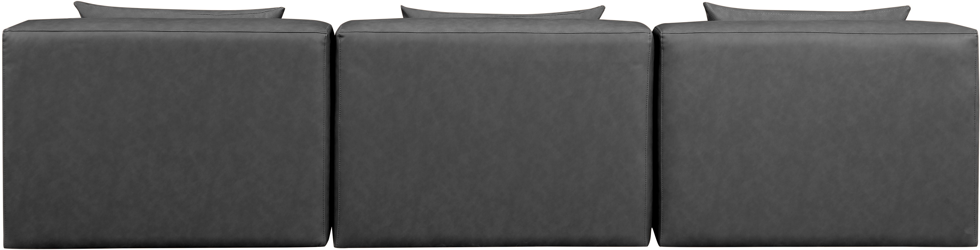 Cube - Modular 3 Piece Armless Sofa - Charcoal Gray