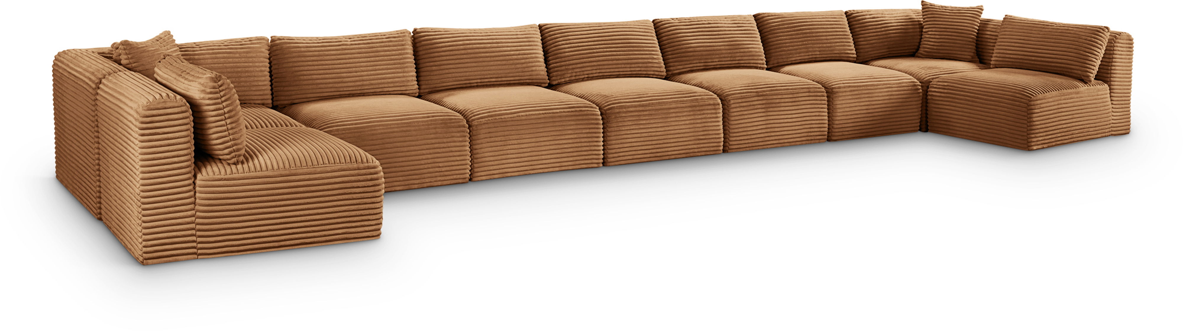 Shaggy - 9 Piece Modular Sectional - Saddle