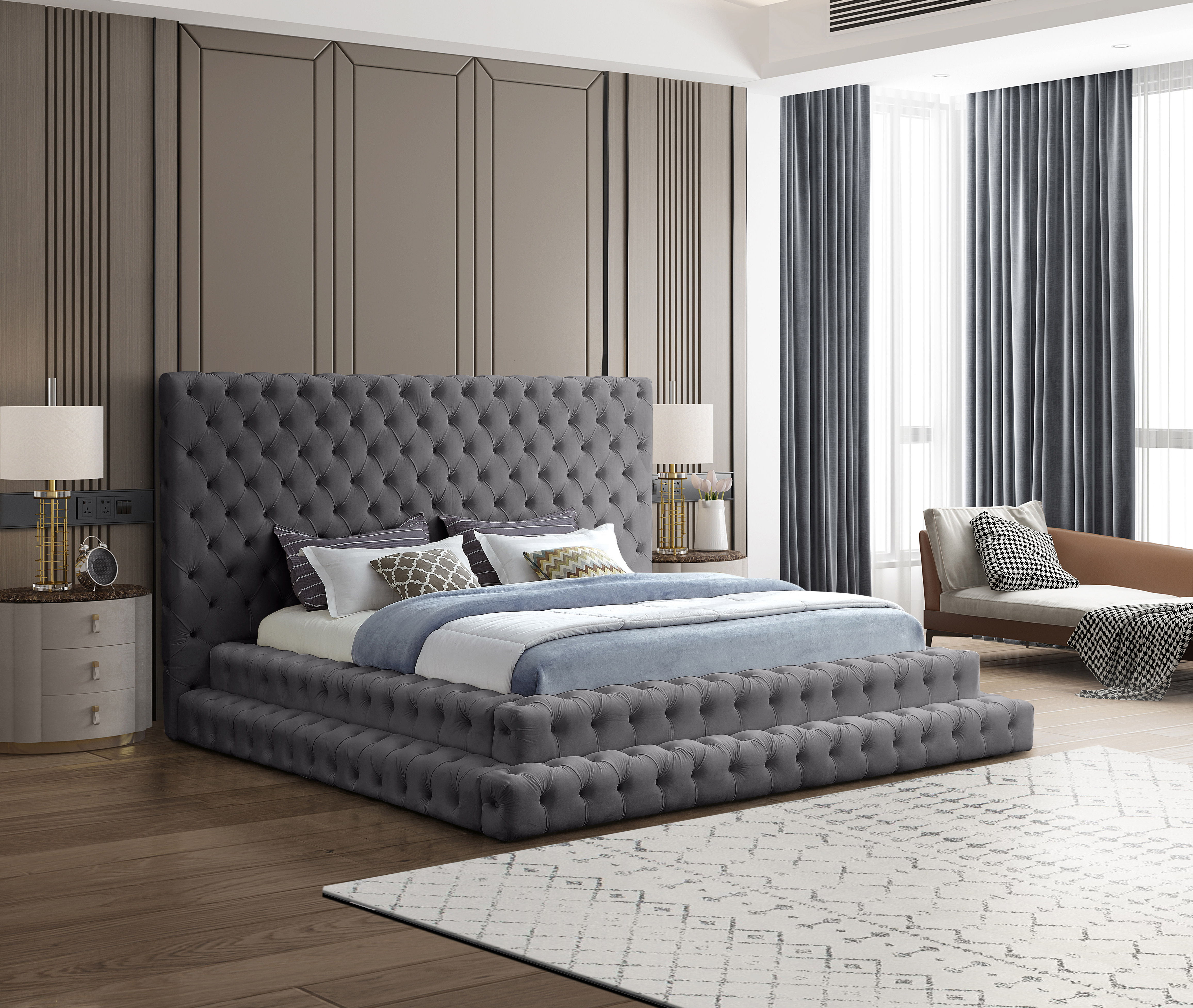 Revel - King Bed - Gray