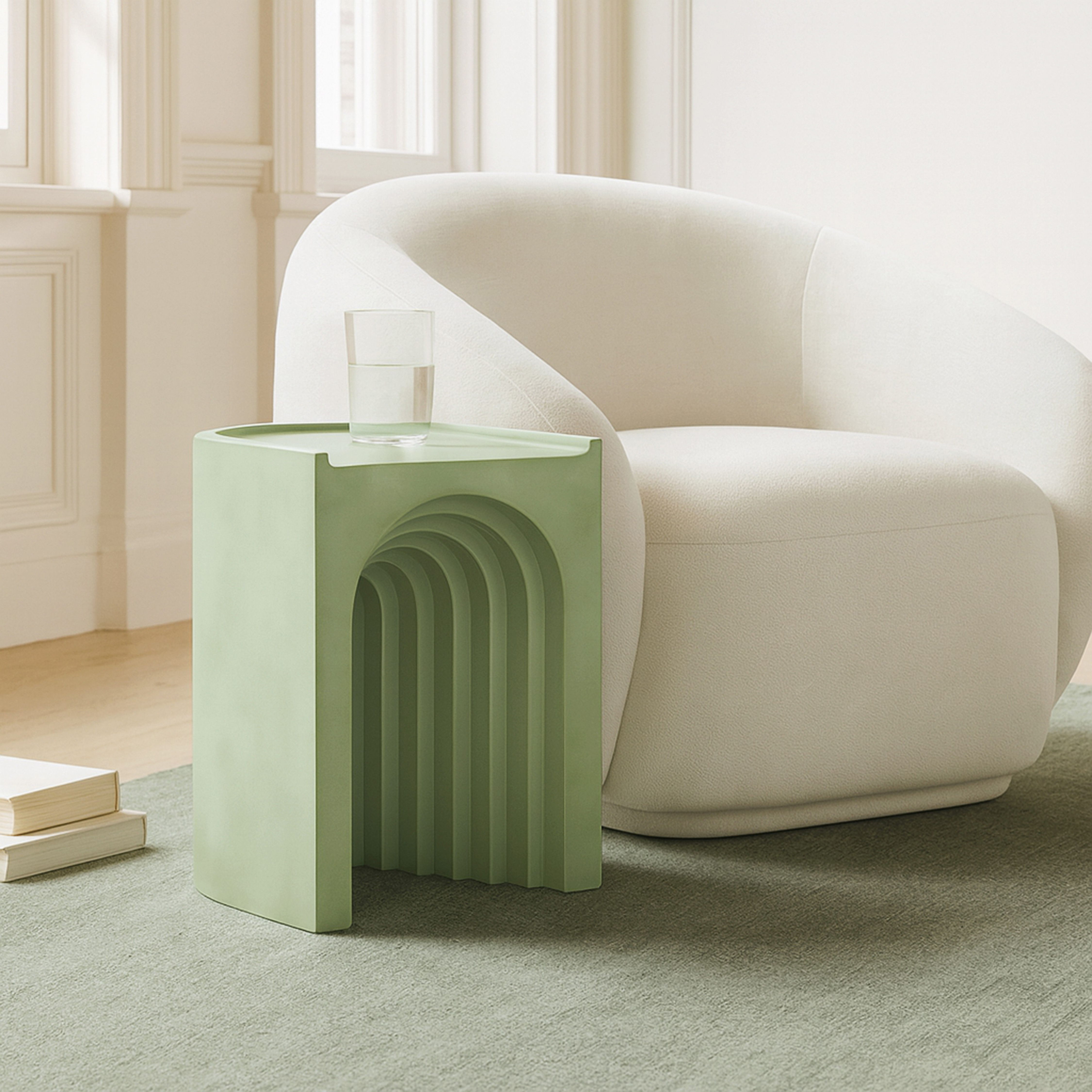 Avenda - Concrete End Table - Green