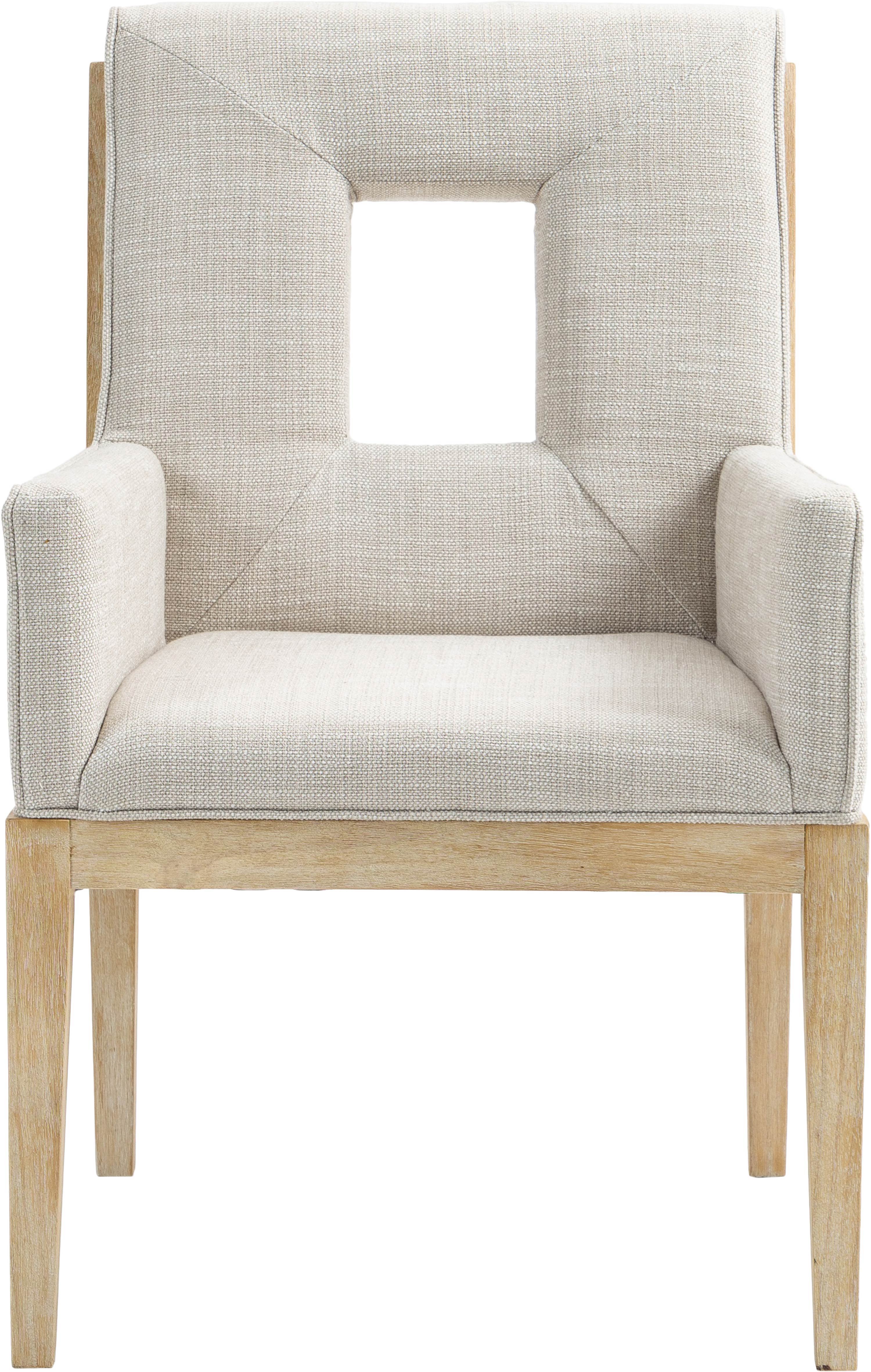 Gwendolyn - Dining Arm Chair With Natural Frame - Cream
