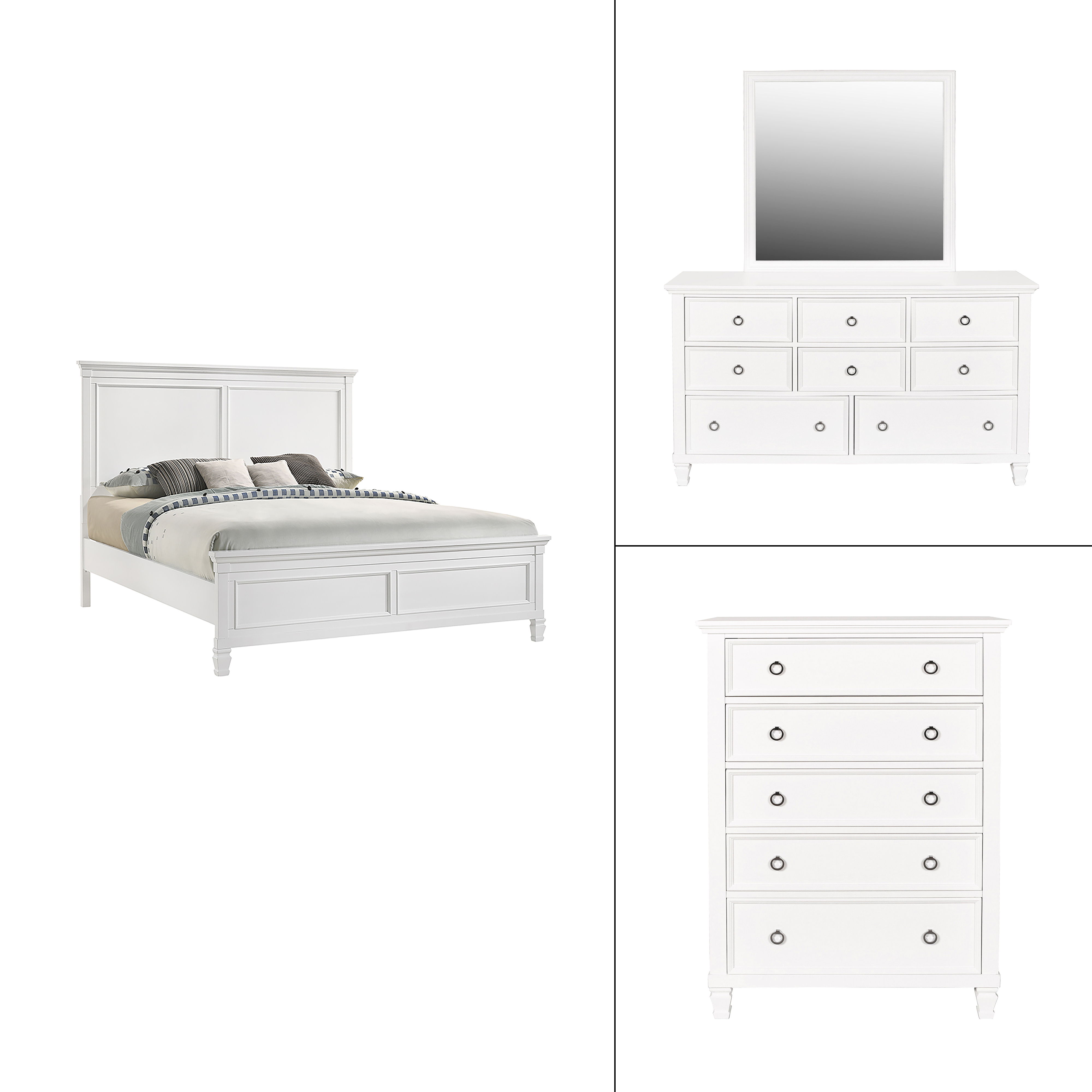 Tamarack - Queen 4 Piece Bedroom Set (Bed, Dresser, Mirror, Chest) - White