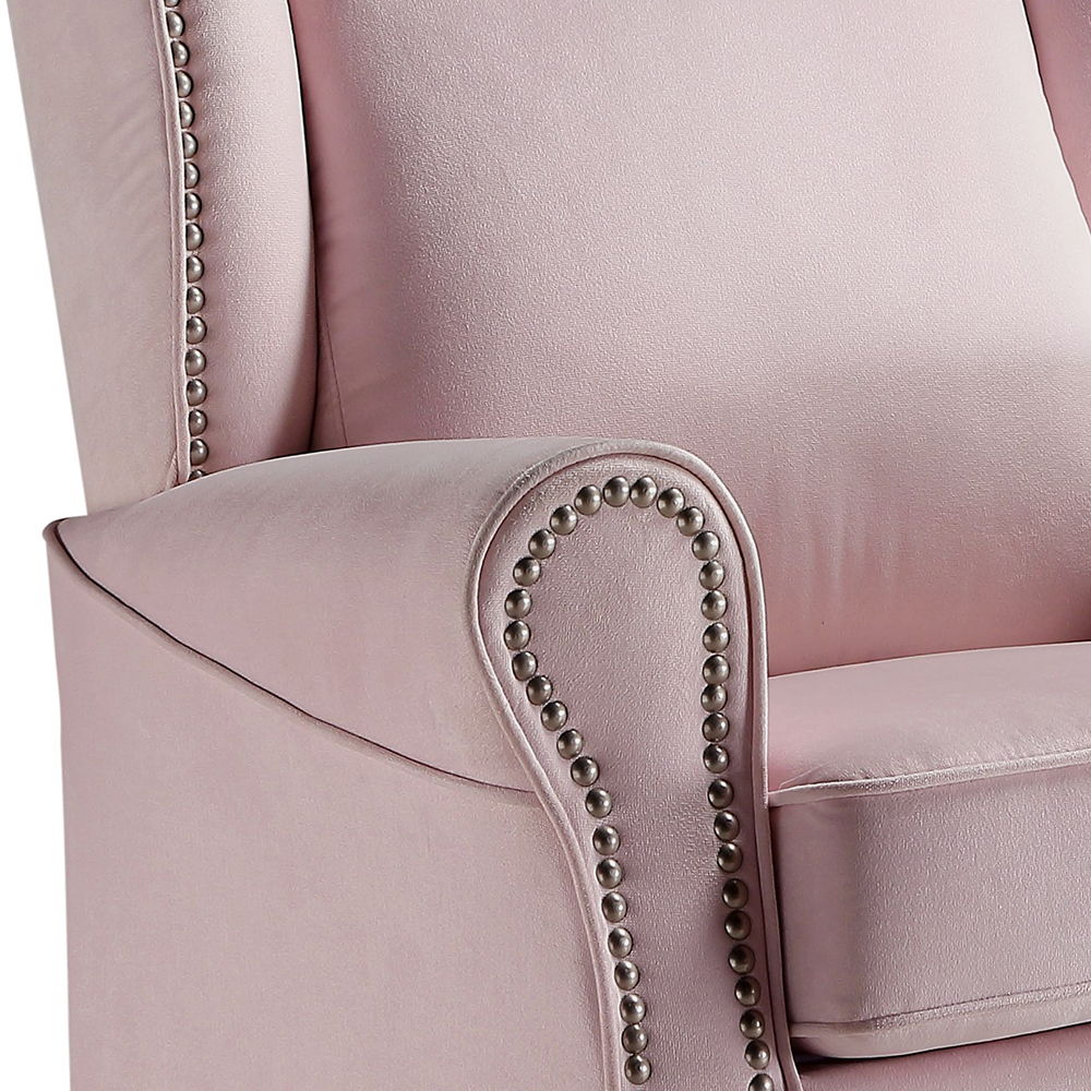 Tamaki - Swivel Chair With Glider - Pink Fabric, pink, view 6