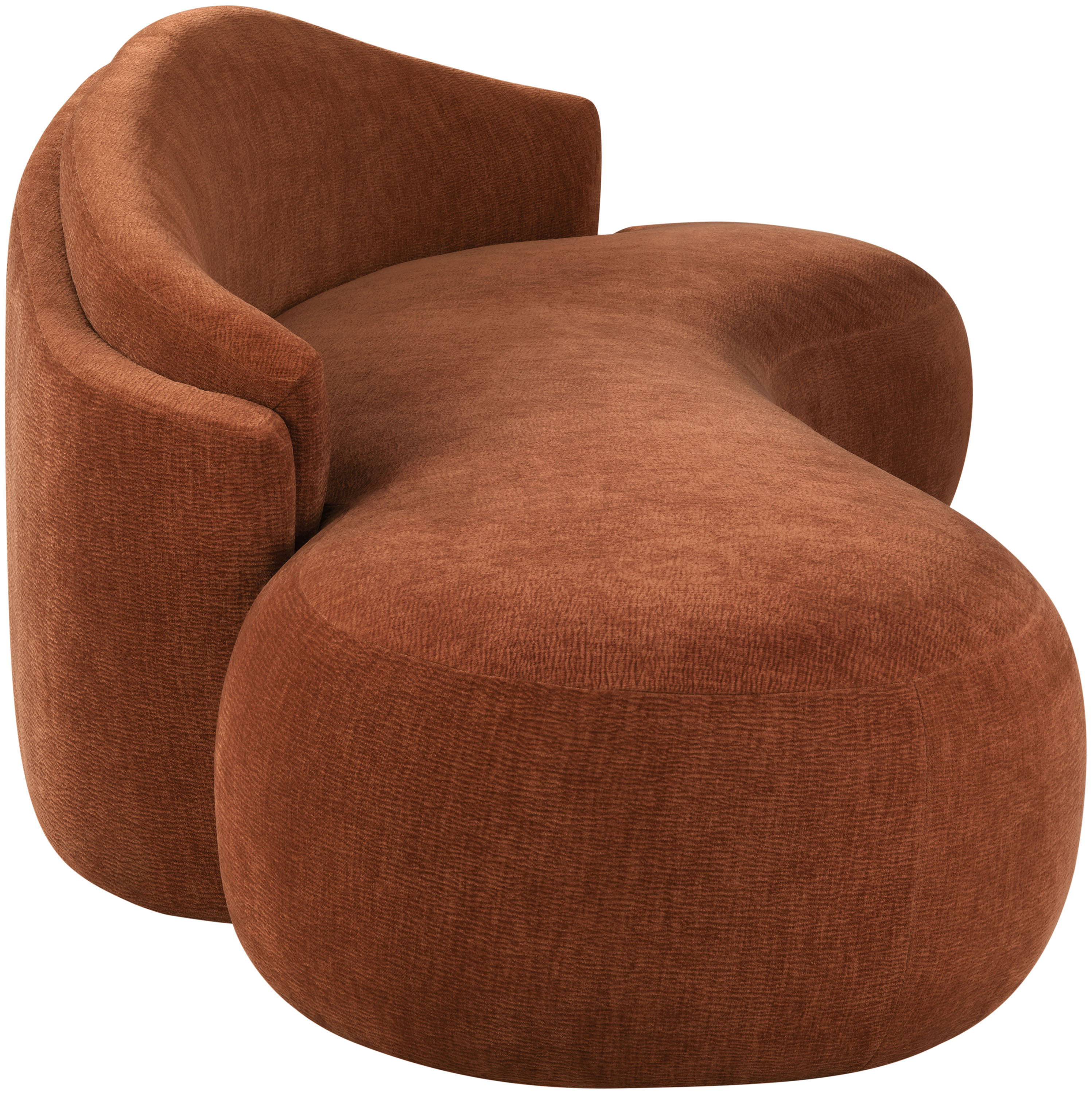 Caspian - Chenille Fabric 101" Upholstered Sofa - Cognac