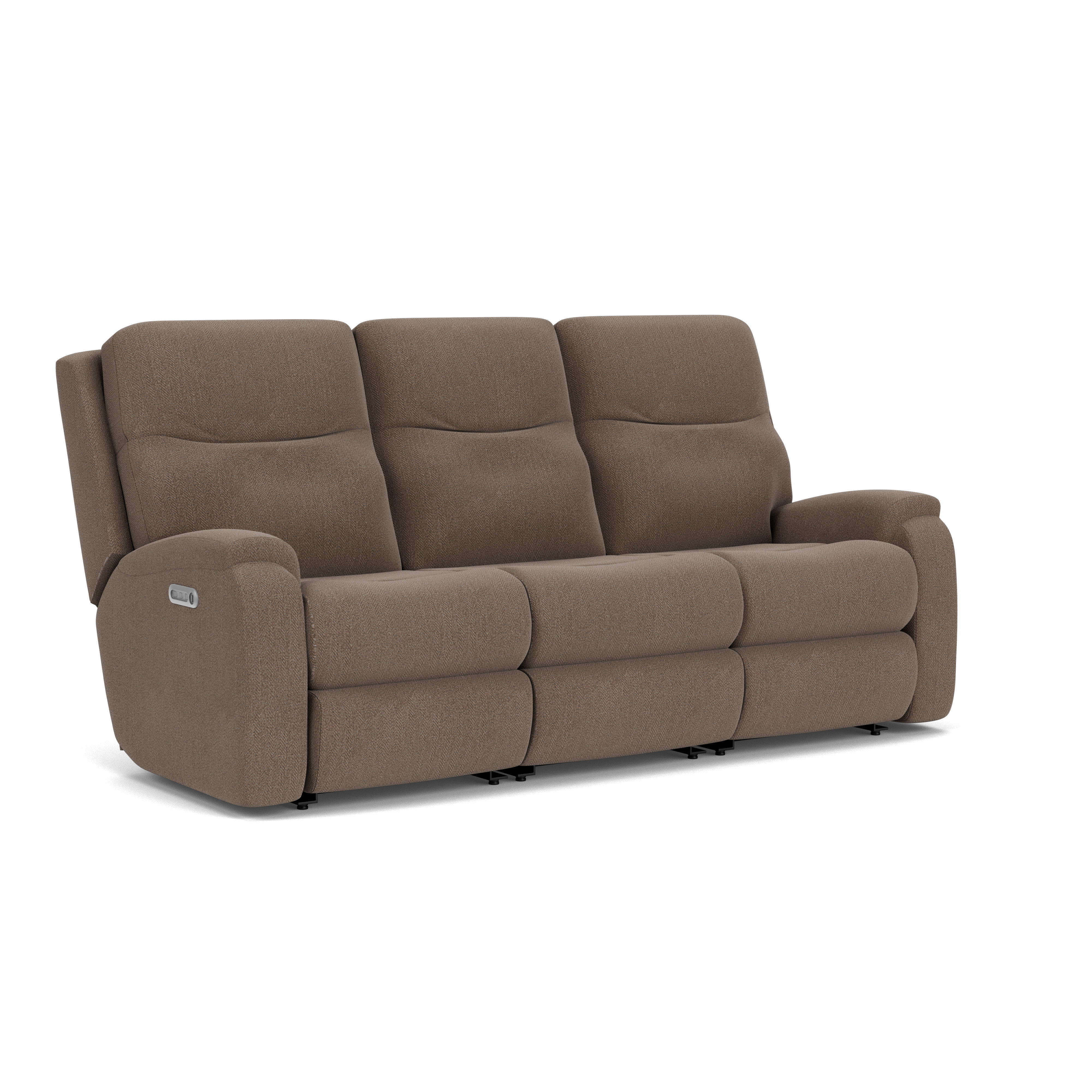 Penn - Transitional Fabric Power Reclining Sofa With Power Headrests & Lumbar, beige, view 2