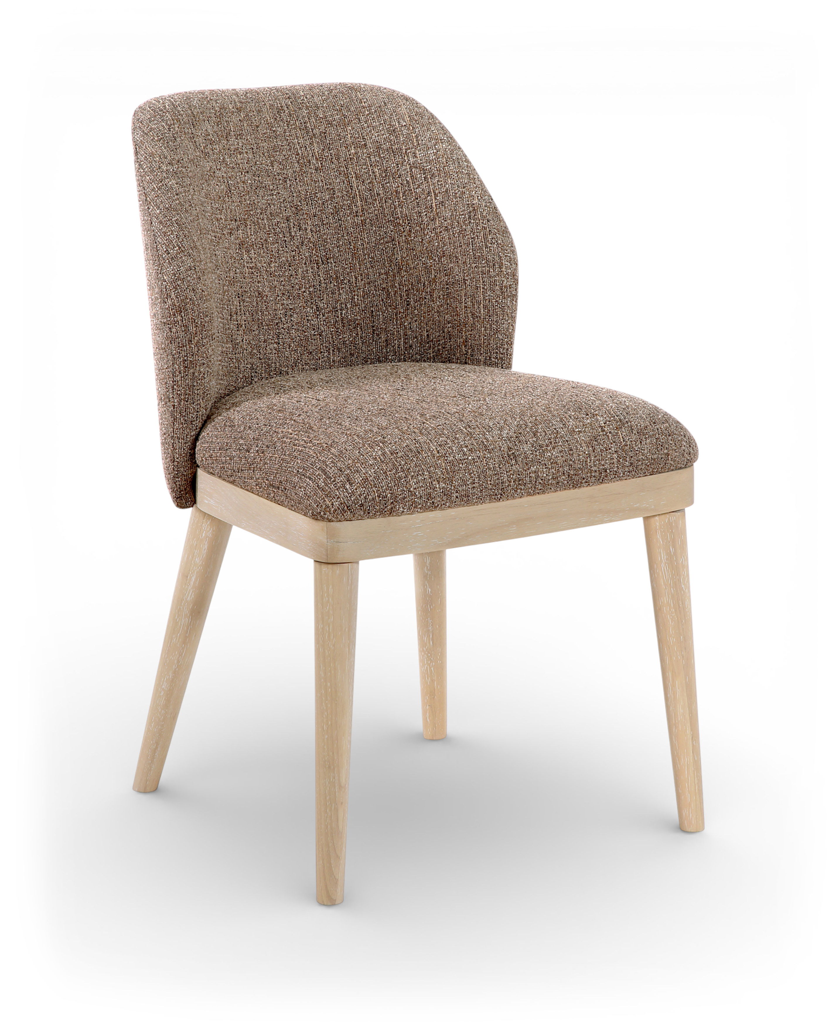 Valeo - Linen Textured Fabric Upholstered Dining Chair (Set of 2) - Brown
