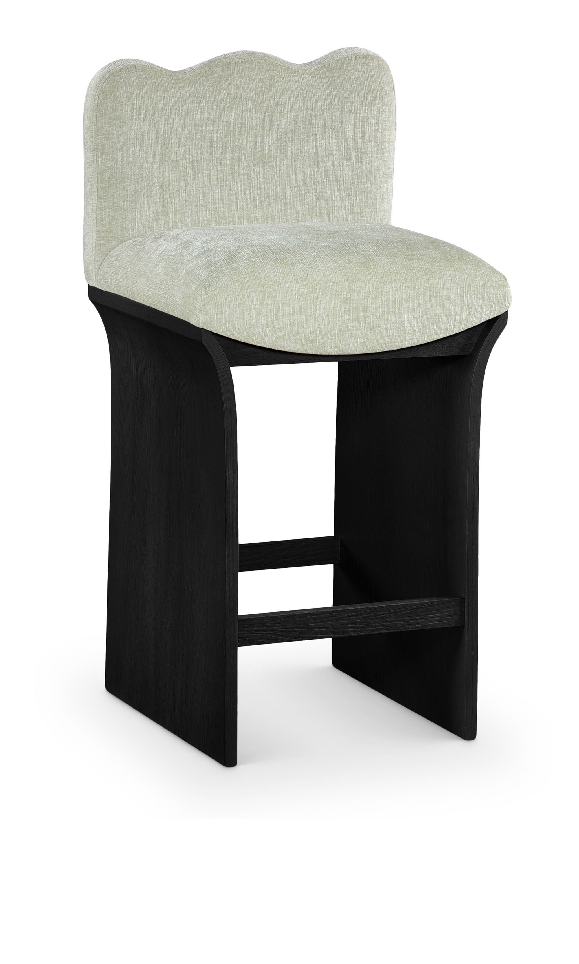 Shaw - Chenille Fabric Upholstered Counter Stool - Mint