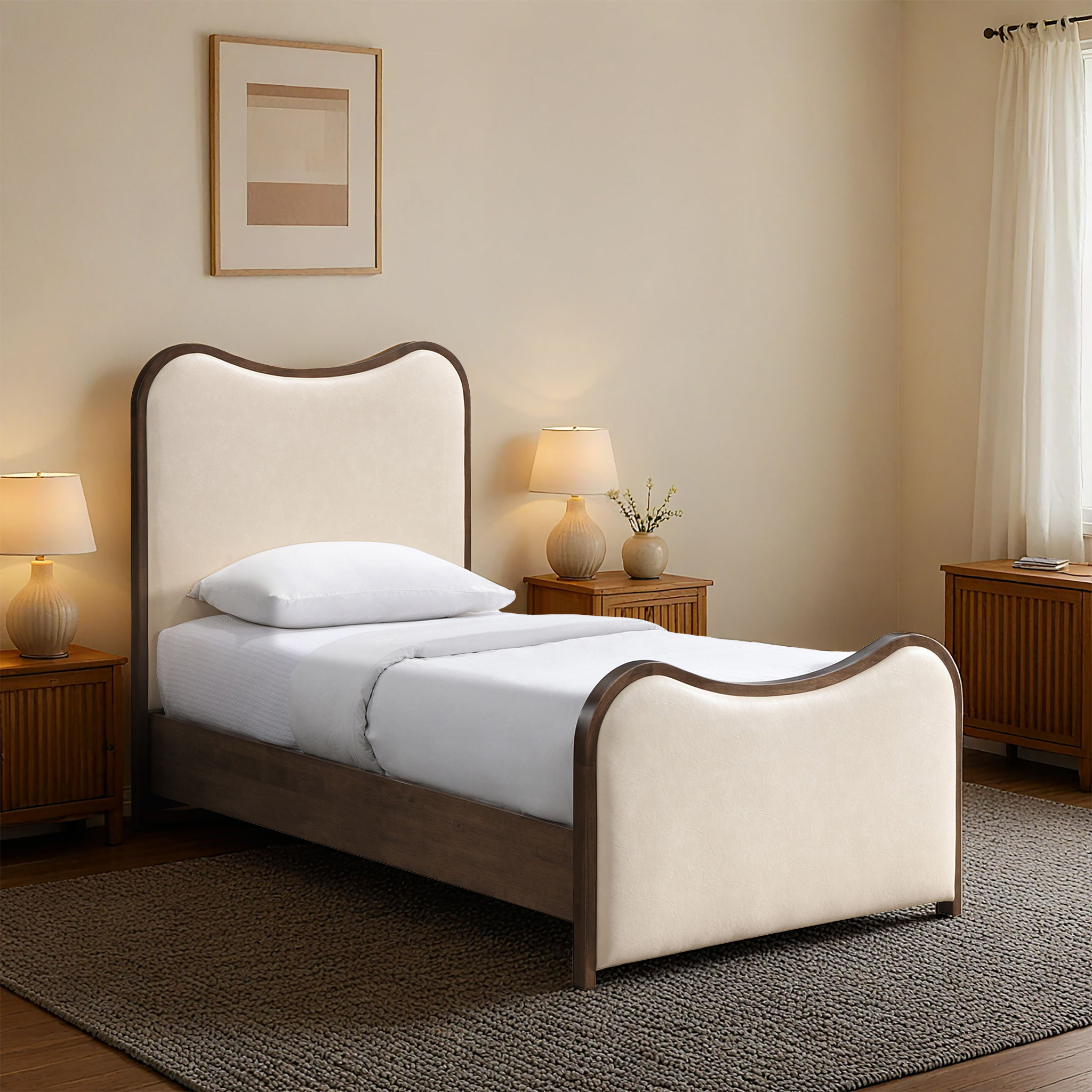 Arvada - Upholstered Twin Bed - Cream