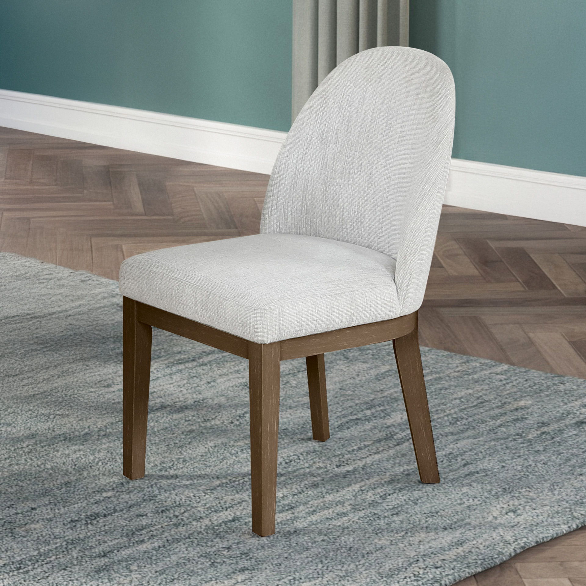 Essence - Upholstered Curved Back Chair - Brown
