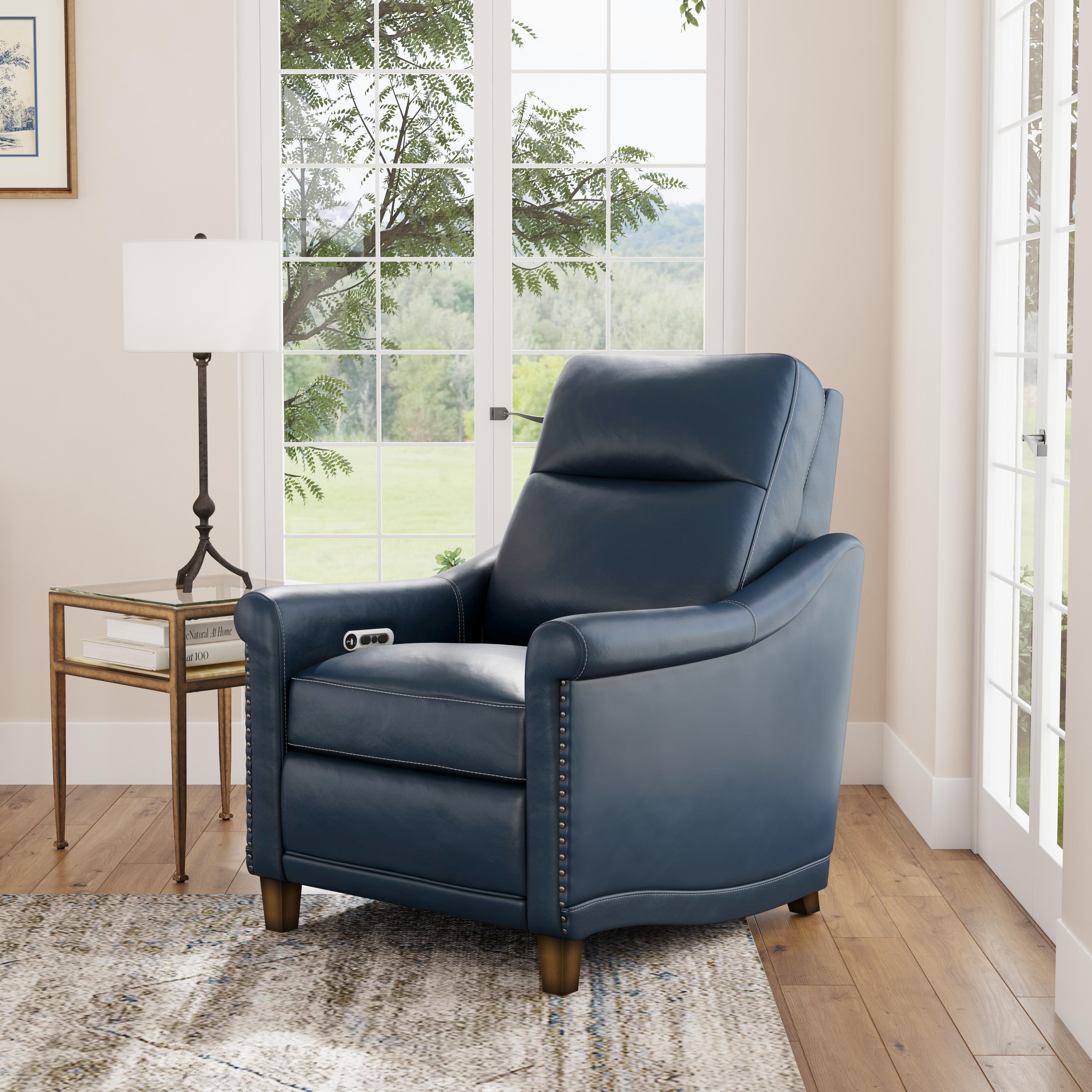 Elizabeth - Power Recliner With Power Headrest - Sea, blue, view 4