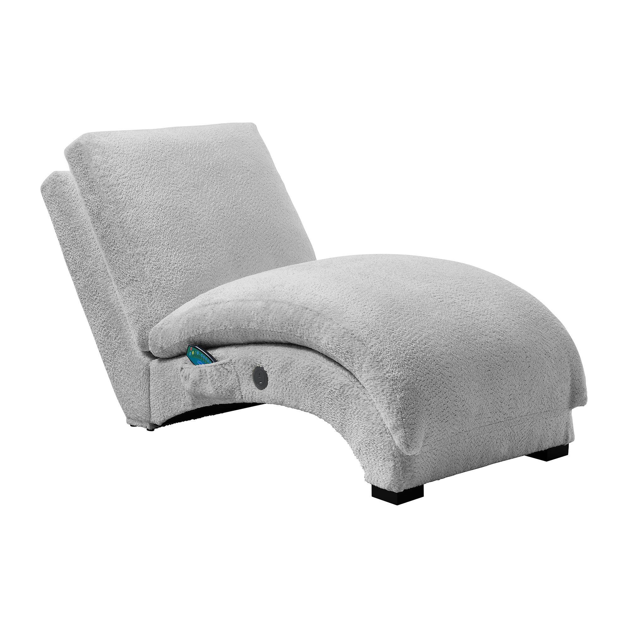 Nori - Chaise With Heat Massage, USBC, LED - Glam Fog