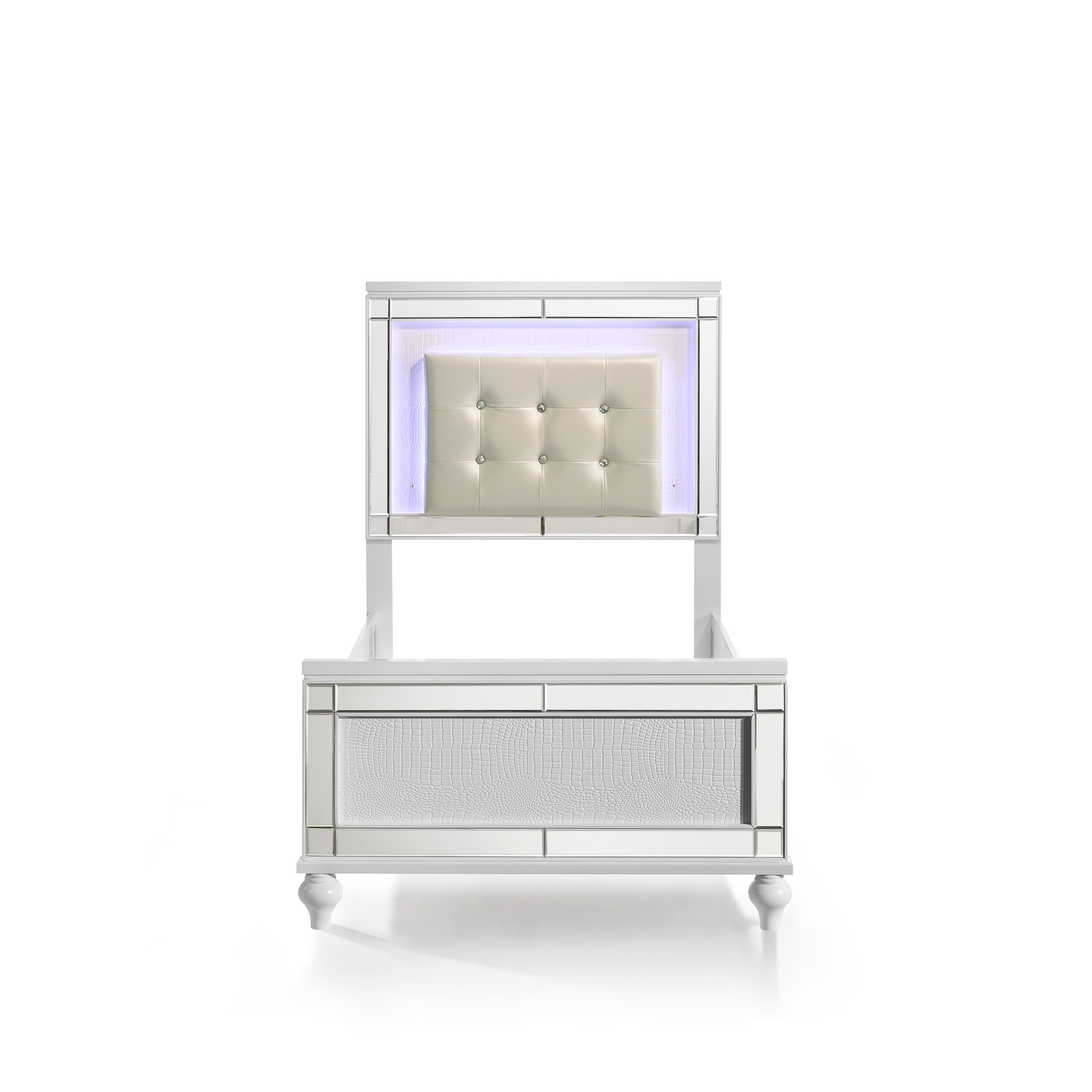 Valentino - 3/3 Twin Bed - White