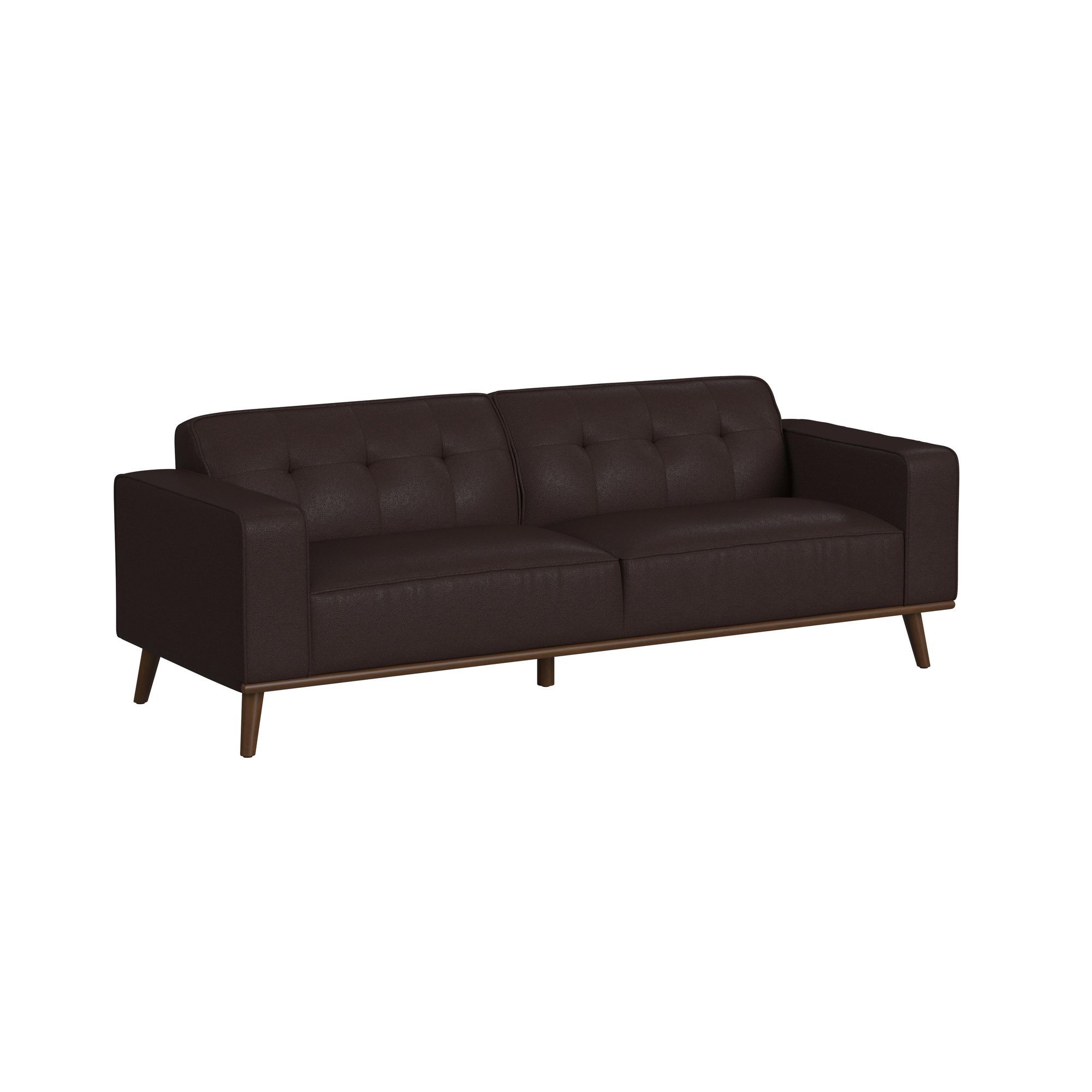 Destiny - Sofa With Wood Front - Pebble Brown