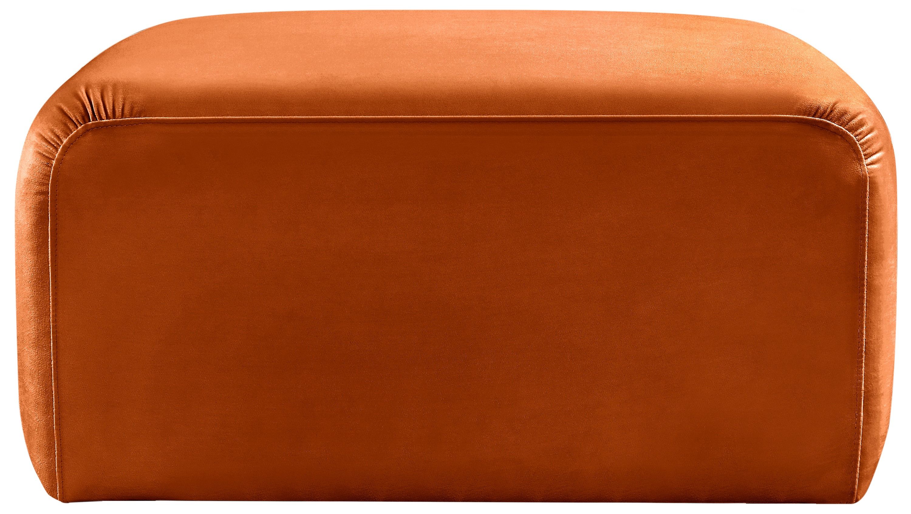 Arc - Velvet Ottoman - Cognac