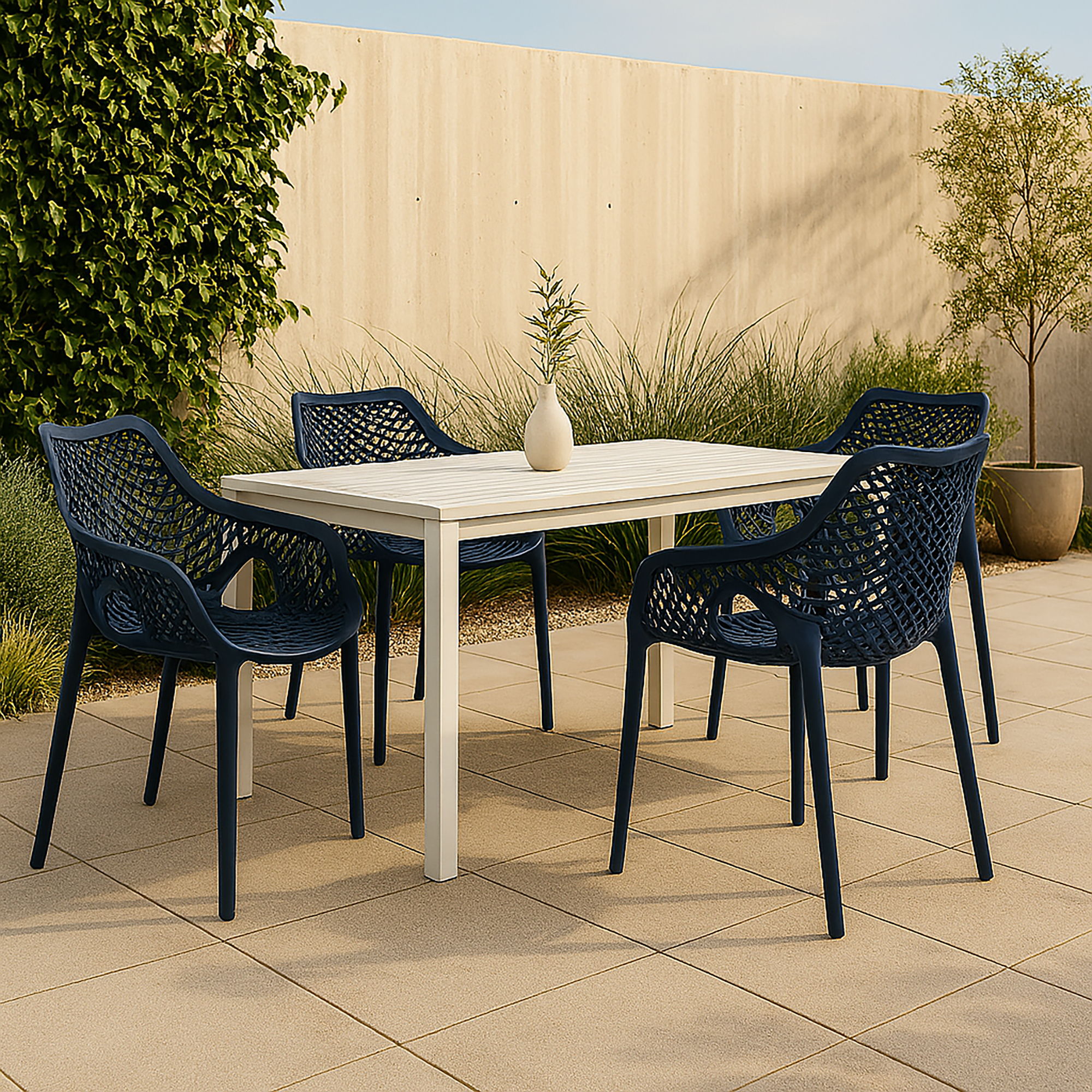 Mykonos - Outdoor Patio Dining Chair (Set of 4) - Navy