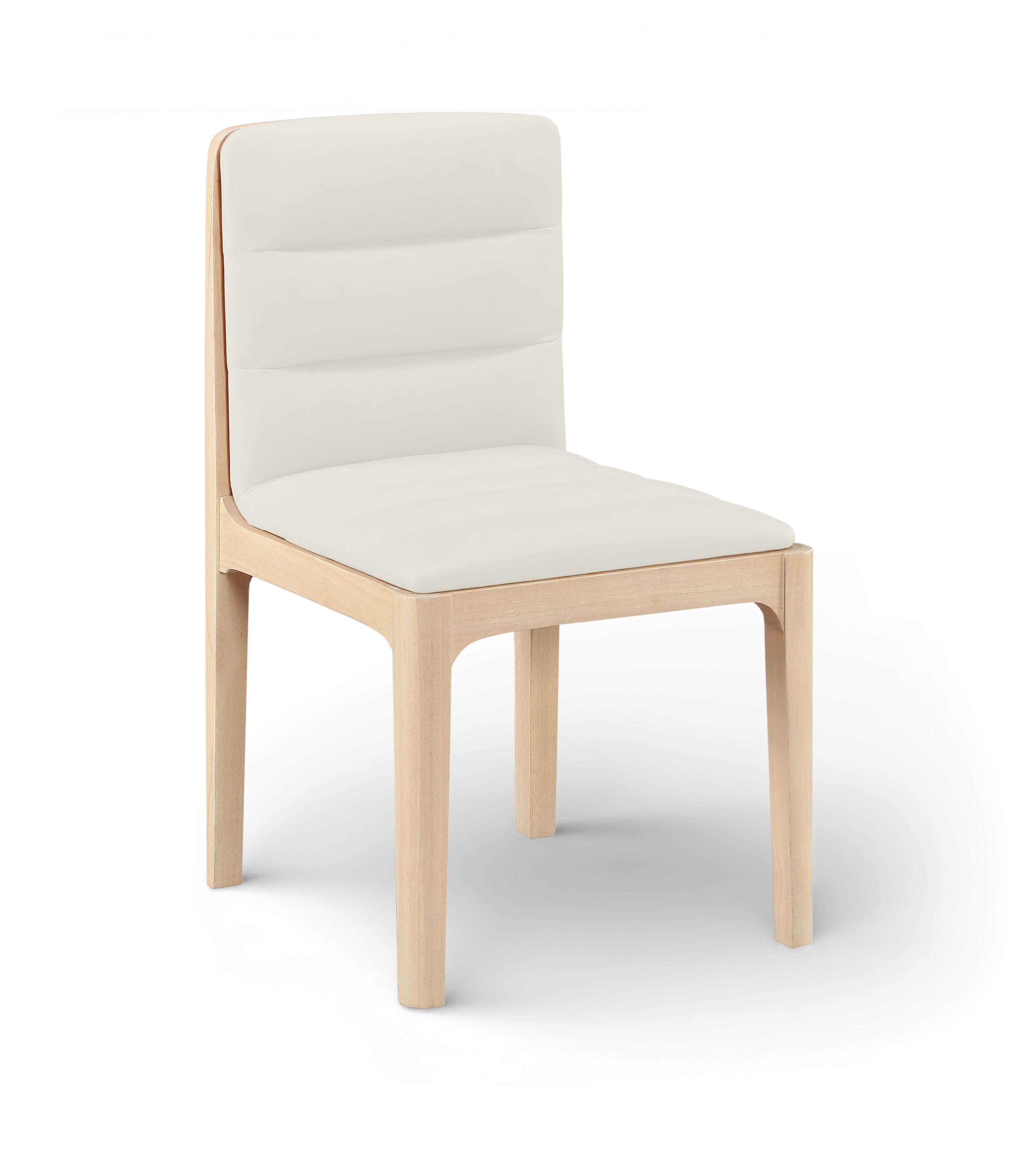 Ellis - Vegan Leather Upholstered Dining Chair (Set of 2) - Cream / Natural