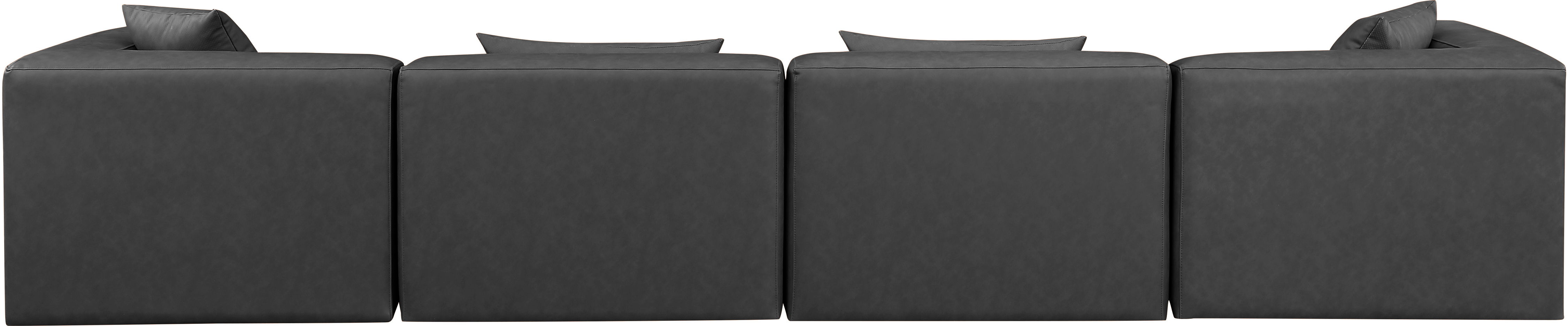Cube - Modular 4 Piece Sofa - Charcoal Gray