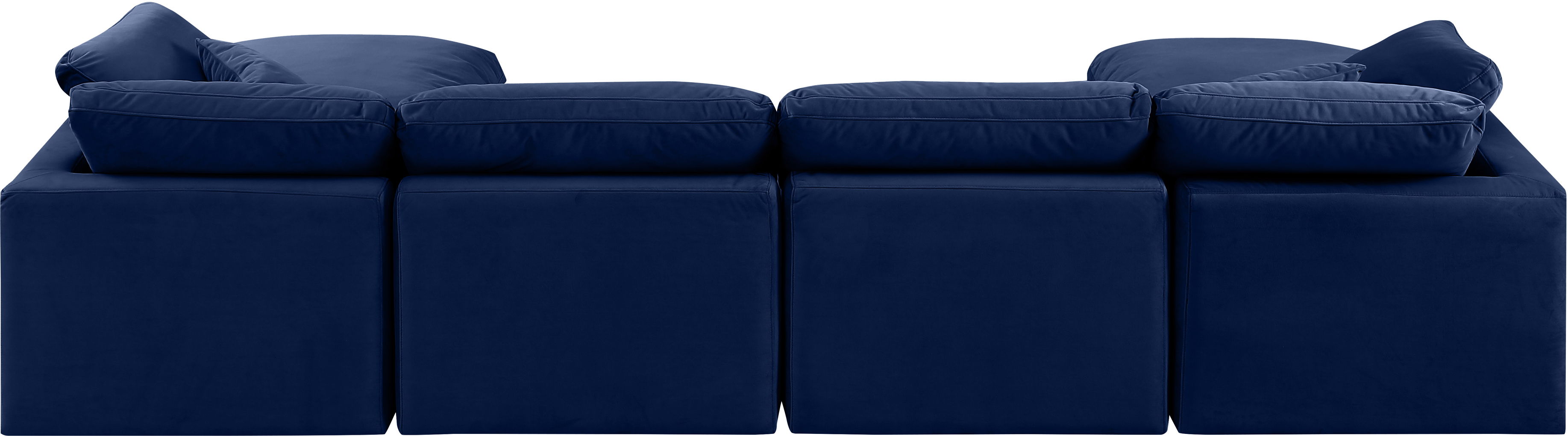 Indulge - Velvet 6 Piece Modular Double Chaise Sectional - Blue