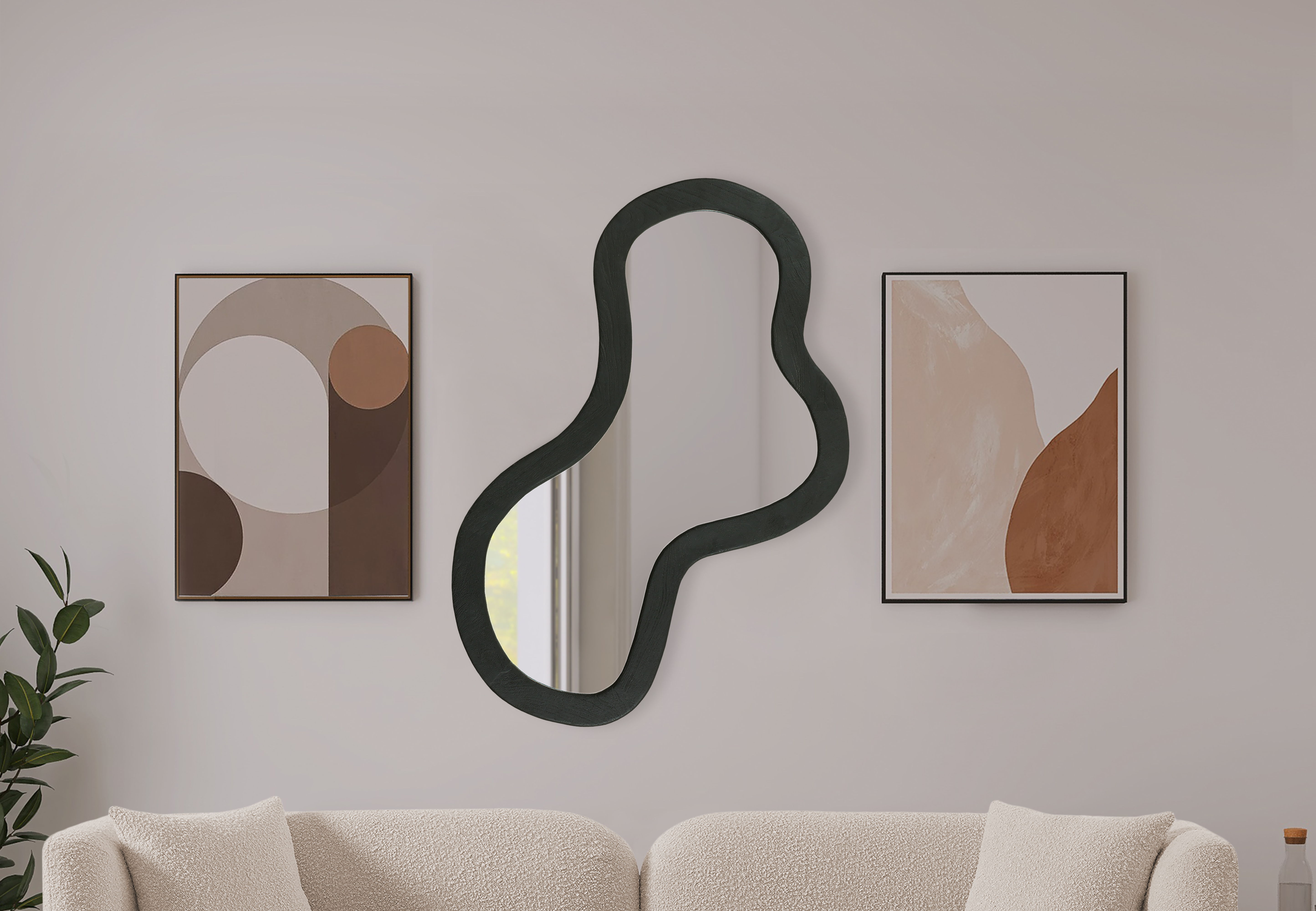 Oblique - 48" Wood Mirror - Black