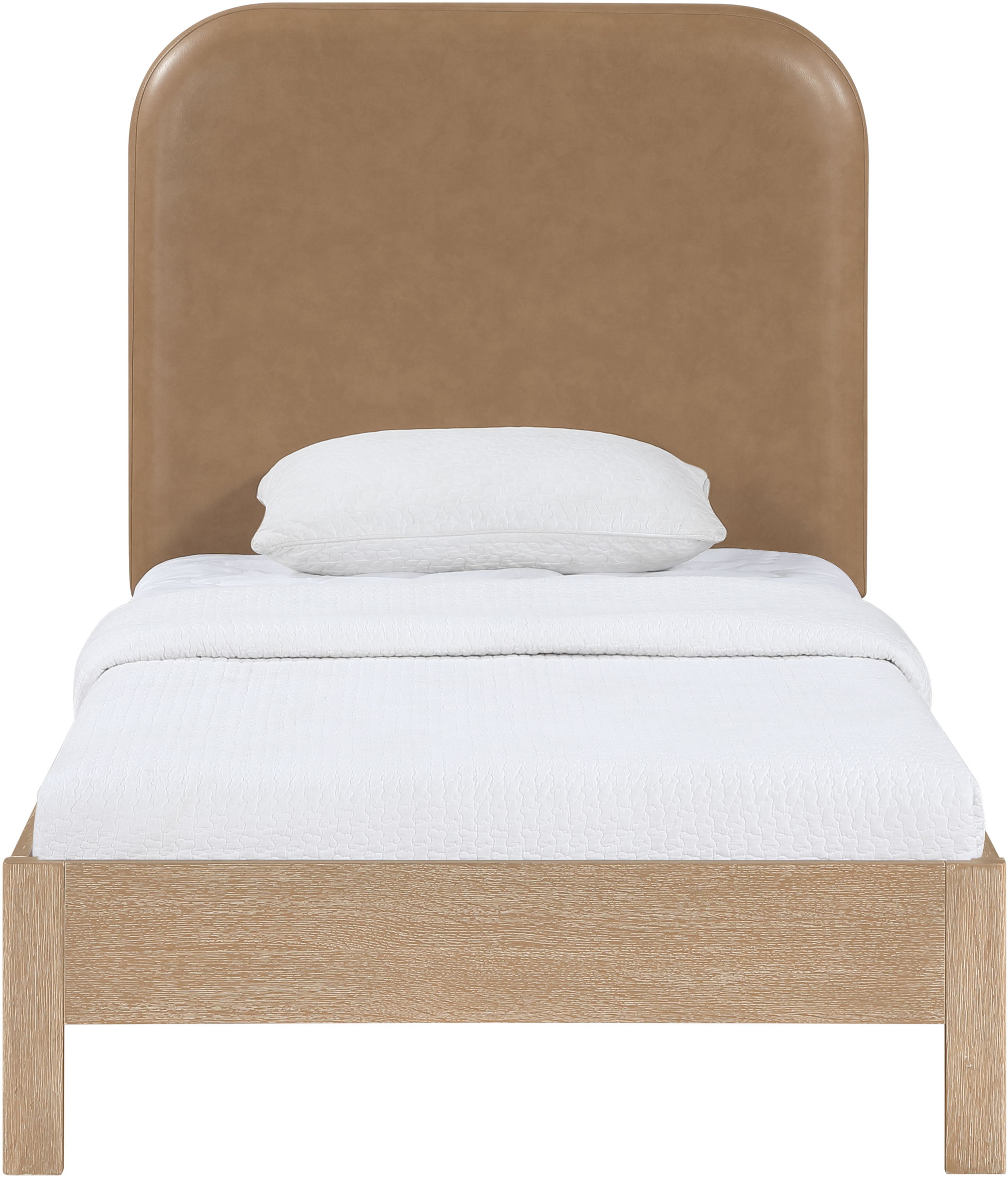 Caswell - Upholstered Twin Bed - Natural
