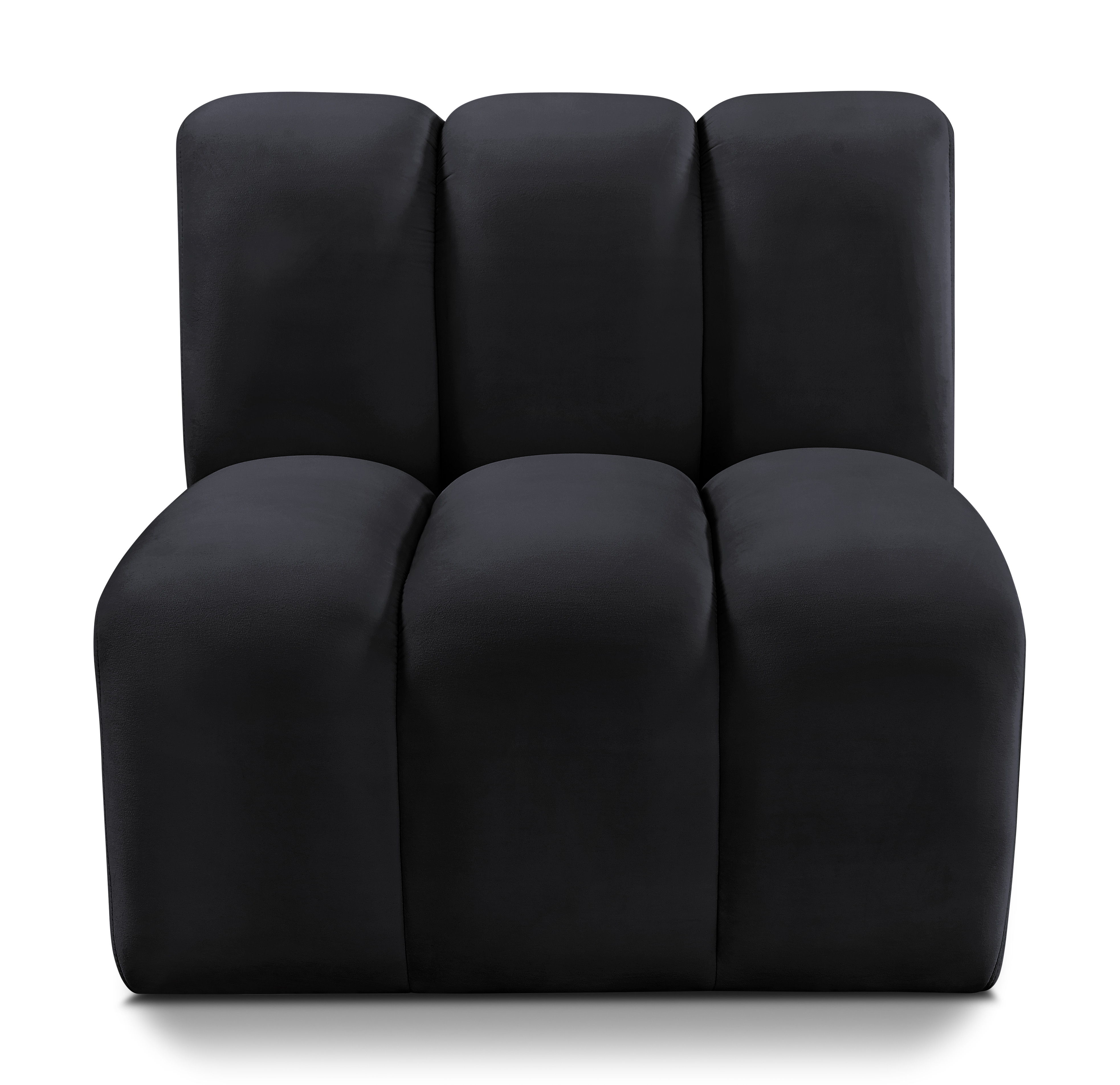 Arc - Velvet Straight Chair - Black