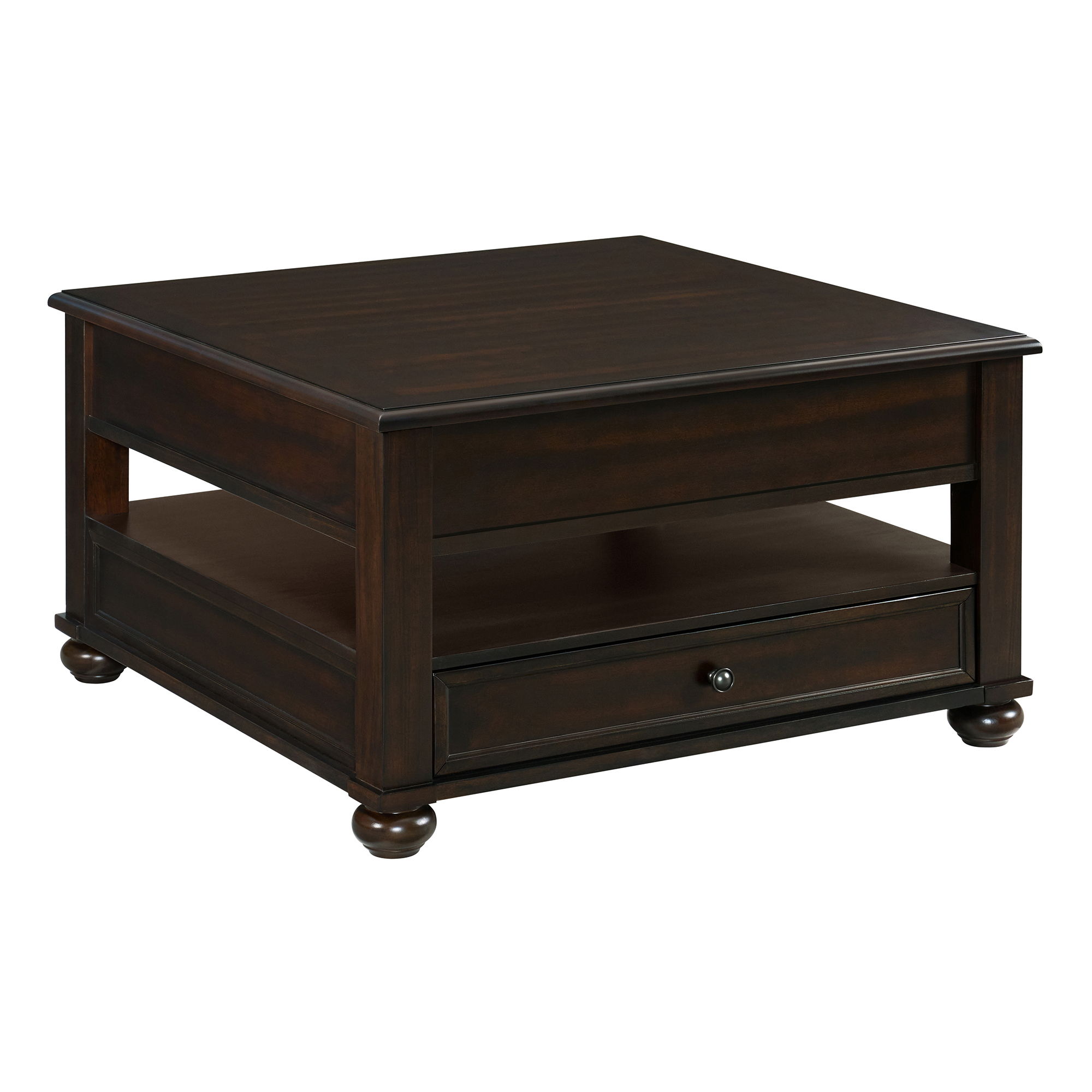 Square Lift-Top Coffee Table With Casters