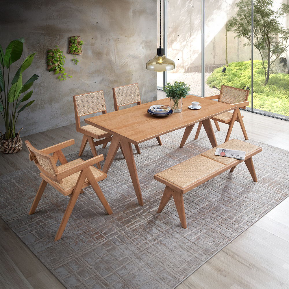 Velentina - Dining Table - Natural, light brown, view 6