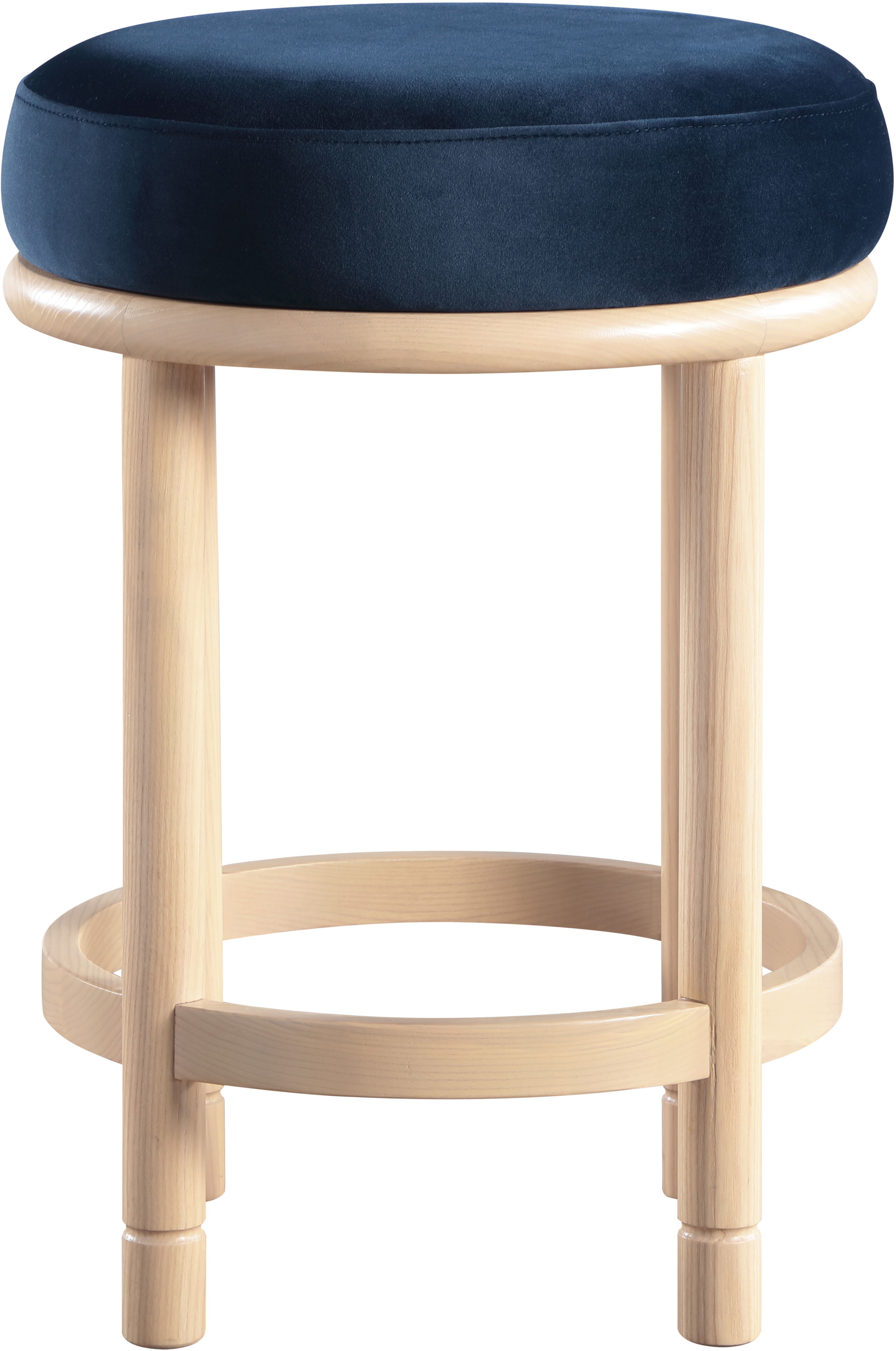 Monette - Counter Stool With Natural Base - Navy