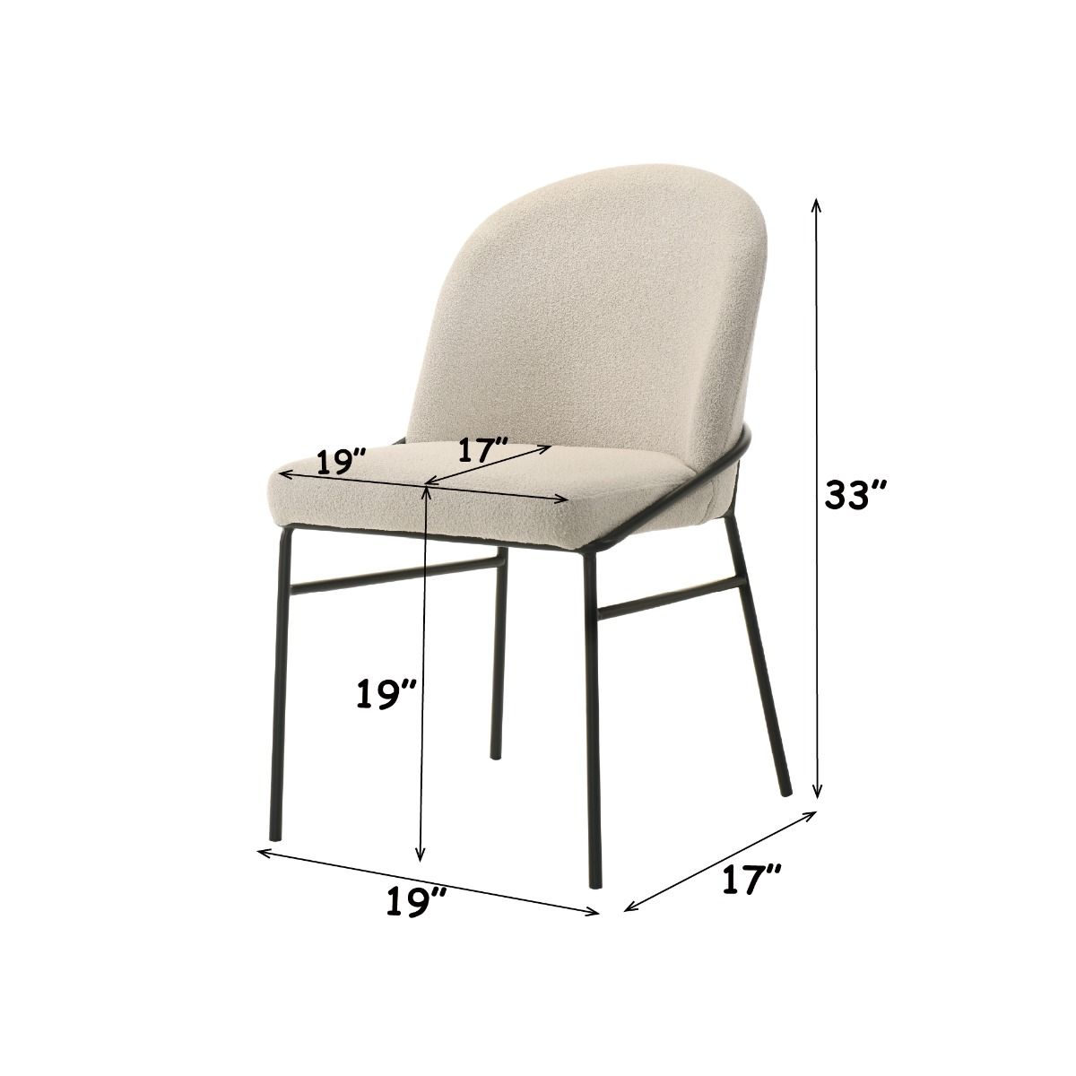 Lark - Side Chair (Set of 2) - White / Black, white, view 7