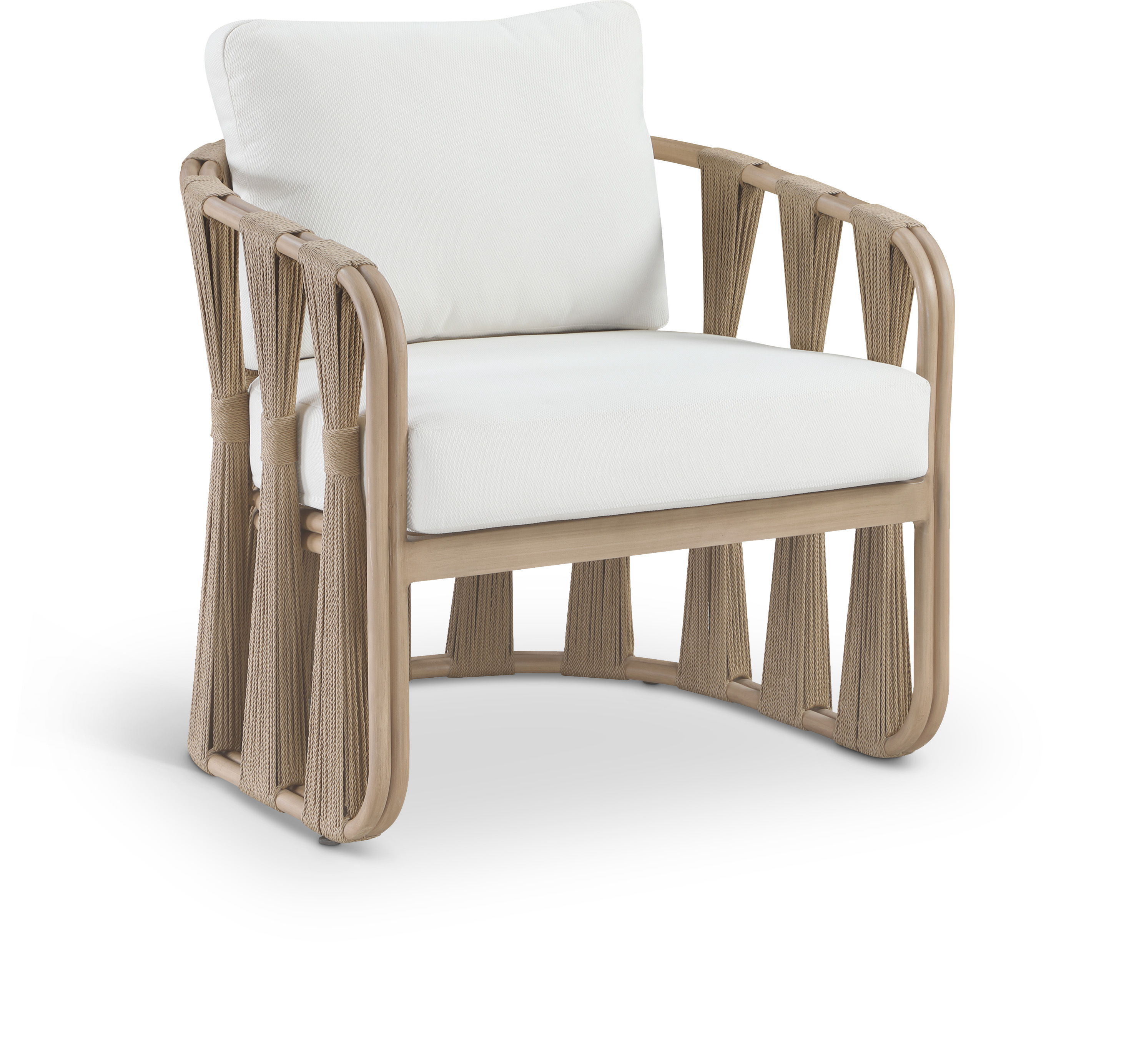 San Pietro - Resilient Waterproof Fabric Upholstered Outdoor Patio Chair - Cream