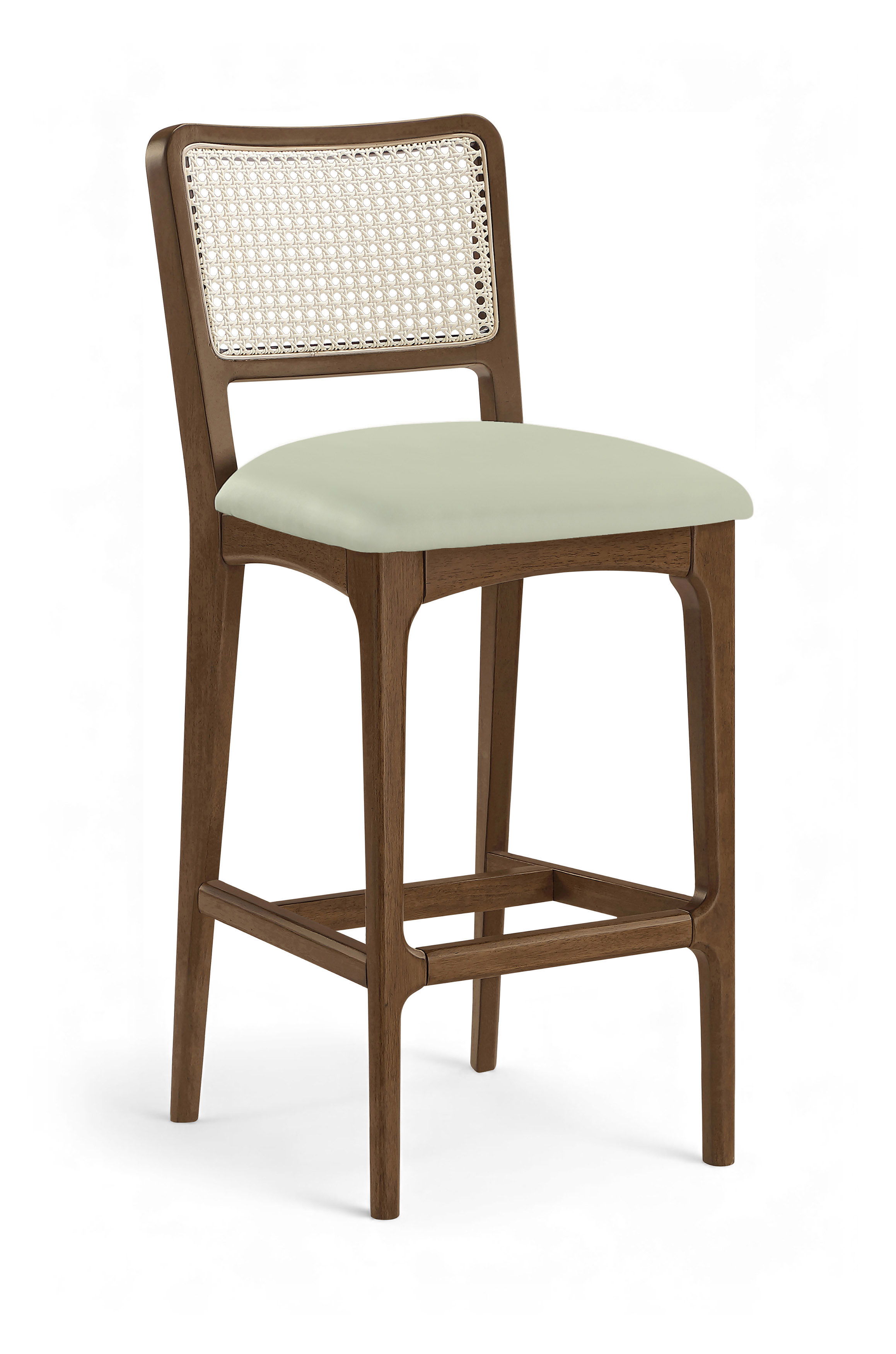 Atrium - Cane Back And Vegan Leather Upholstered Bar Stool (Set of 2) - Mint